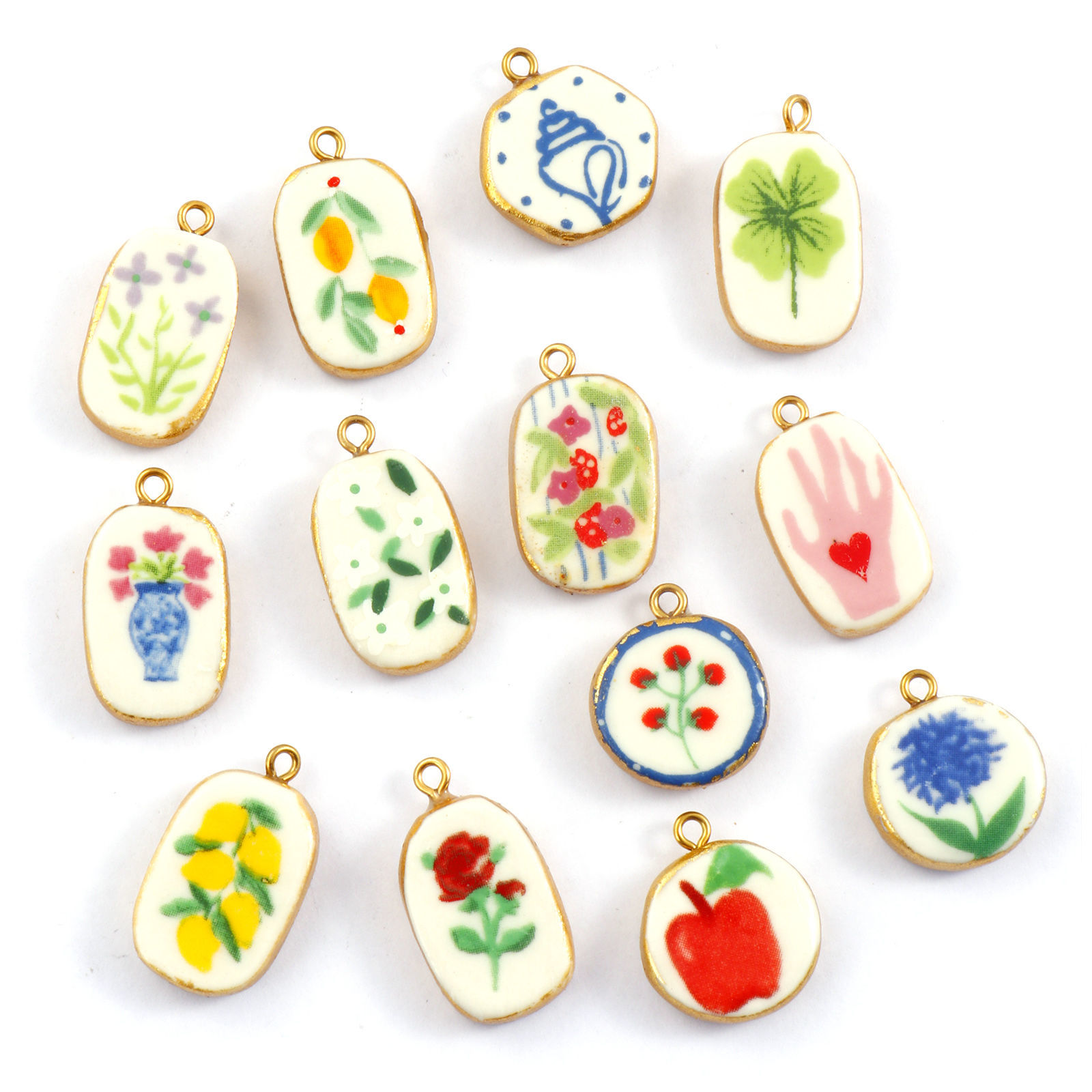 Bild von 2 PCs Eco-friendly PVD Vacuum Plating 304 Stainless Steel & Ceramic Charms 18K Real Gold Plated Multicolor