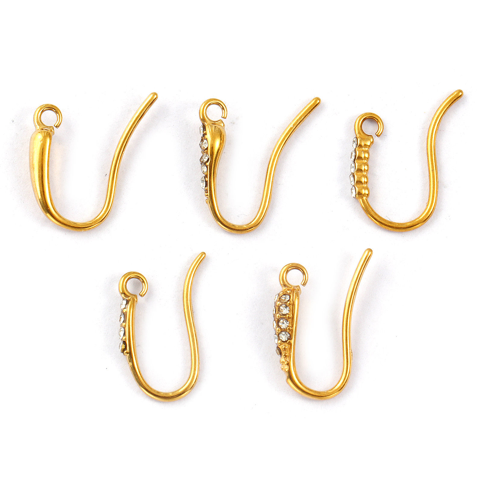 Изображение 2 ШТ Экологичное вакуумное PVD-покрытие 304 Нержавеющая Сталь Изысканный Серьги-крючки для ушей для аксессуаров для изготовления ювелирных изделий своими руками 18K настоящее золото с покрытием С открытой петлей Размер провода: 1мм(18 калибров)