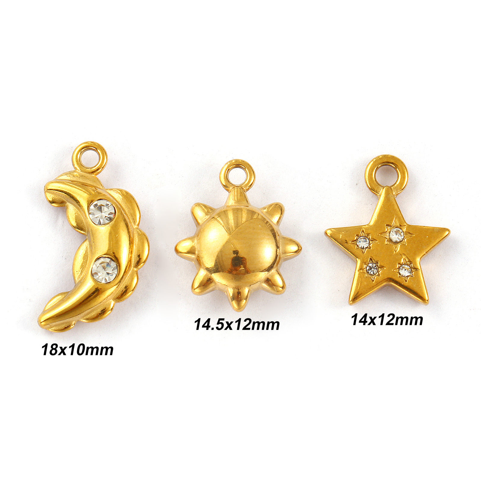 Picture of 2 PCs Eco-friendly PVD Vacuum Plating 304 Stainless Steel Galaxy Charms 18K Real Gold Plated