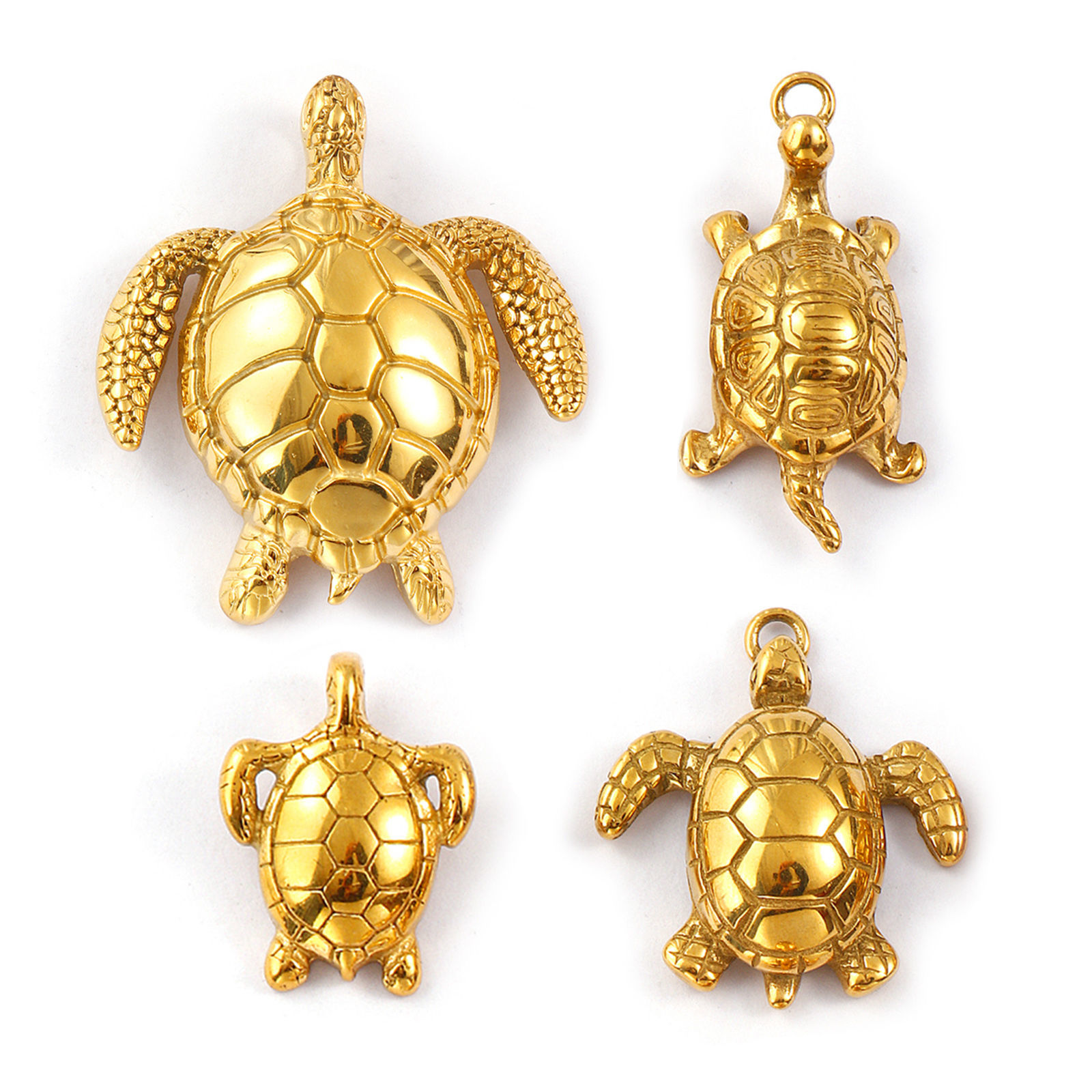 Picture of Eco-friendly PVD Vacuum Plating 304 Stainless Steel Ocean Jewelry Charms 18K Real Gold Plated Tortoise Animal