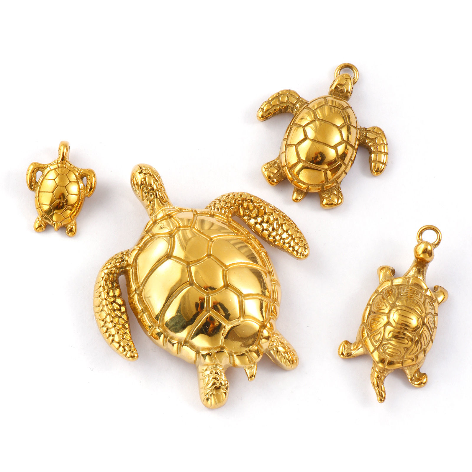 Picture of Eco-friendly PVD Vacuum Plating 304 Stainless Steel Ocean Jewelry Charms 18K Real Gold Plated Tortoise Animal