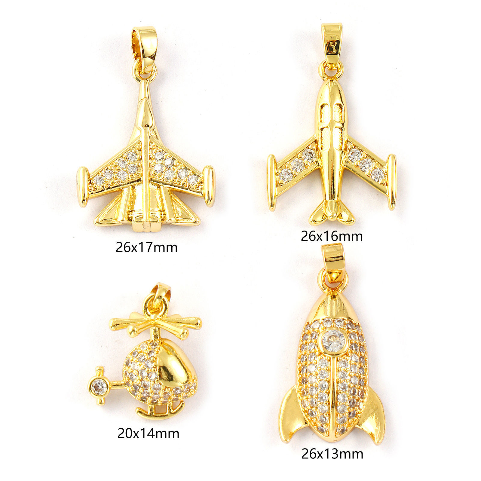 Bild von 2 PCs Eco-friendly Brass Charm Pendant 18K Real Gold Plated Micro Pave Clear Cubic Zirconia