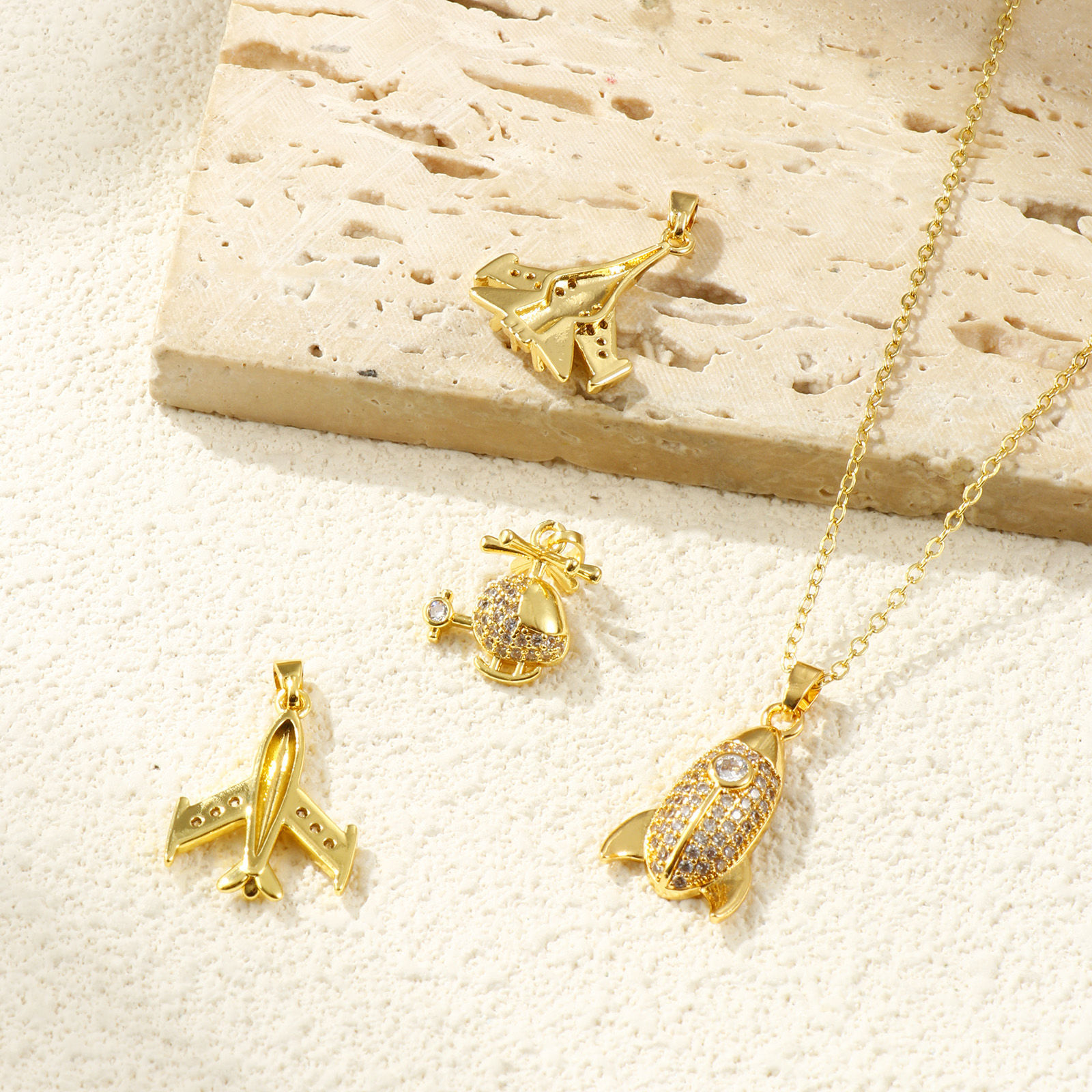 Bild von 2 PCs Eco-friendly Brass Charm Pendant 18K Real Gold Plated Micro Pave Clear Cubic Zirconia