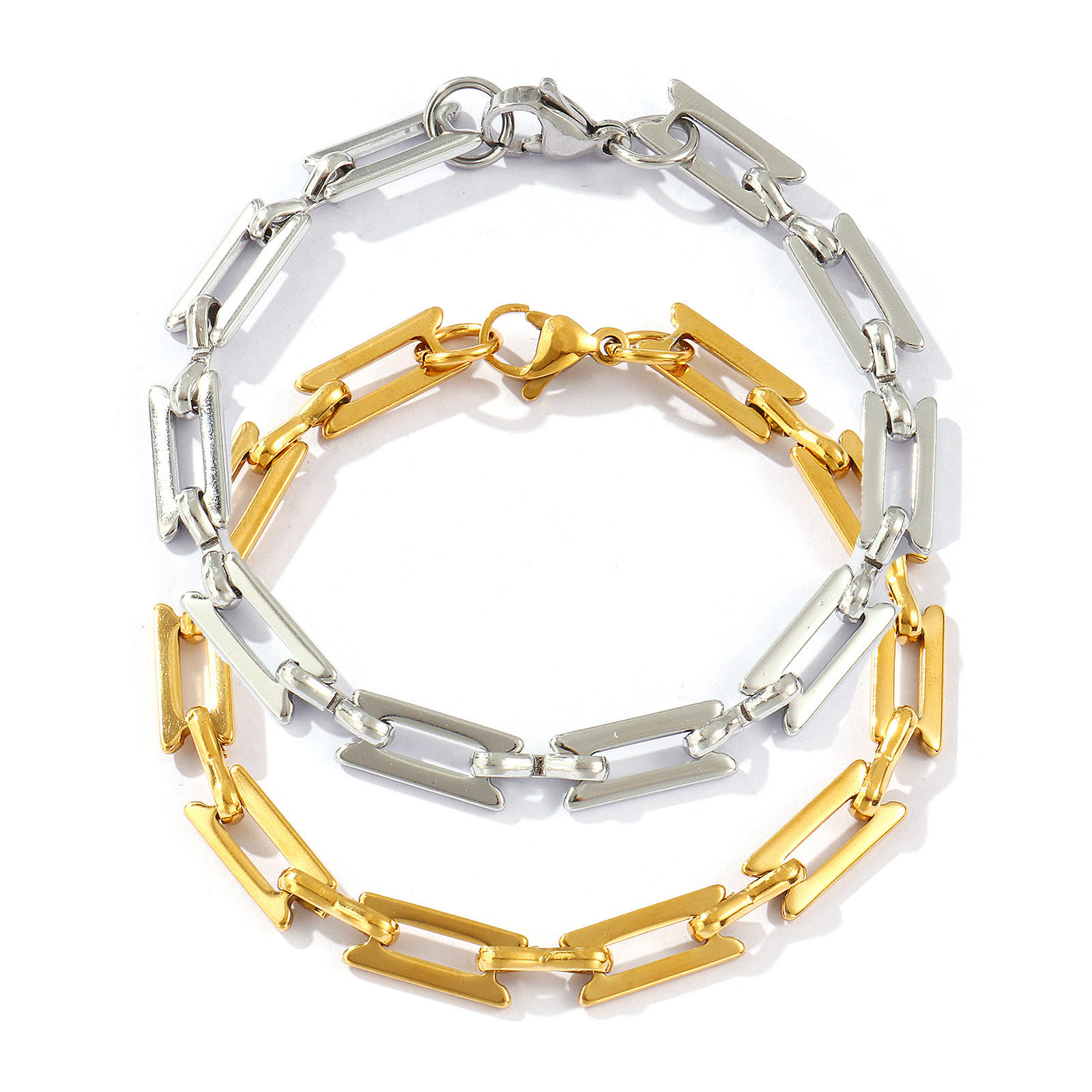 Image de 1 Piece Eco-friendly Dainty Exquisite Multicolor 304 Stainless Steel Handmade Link Chain Bracelets For Women Gift 20cm(7.9") long