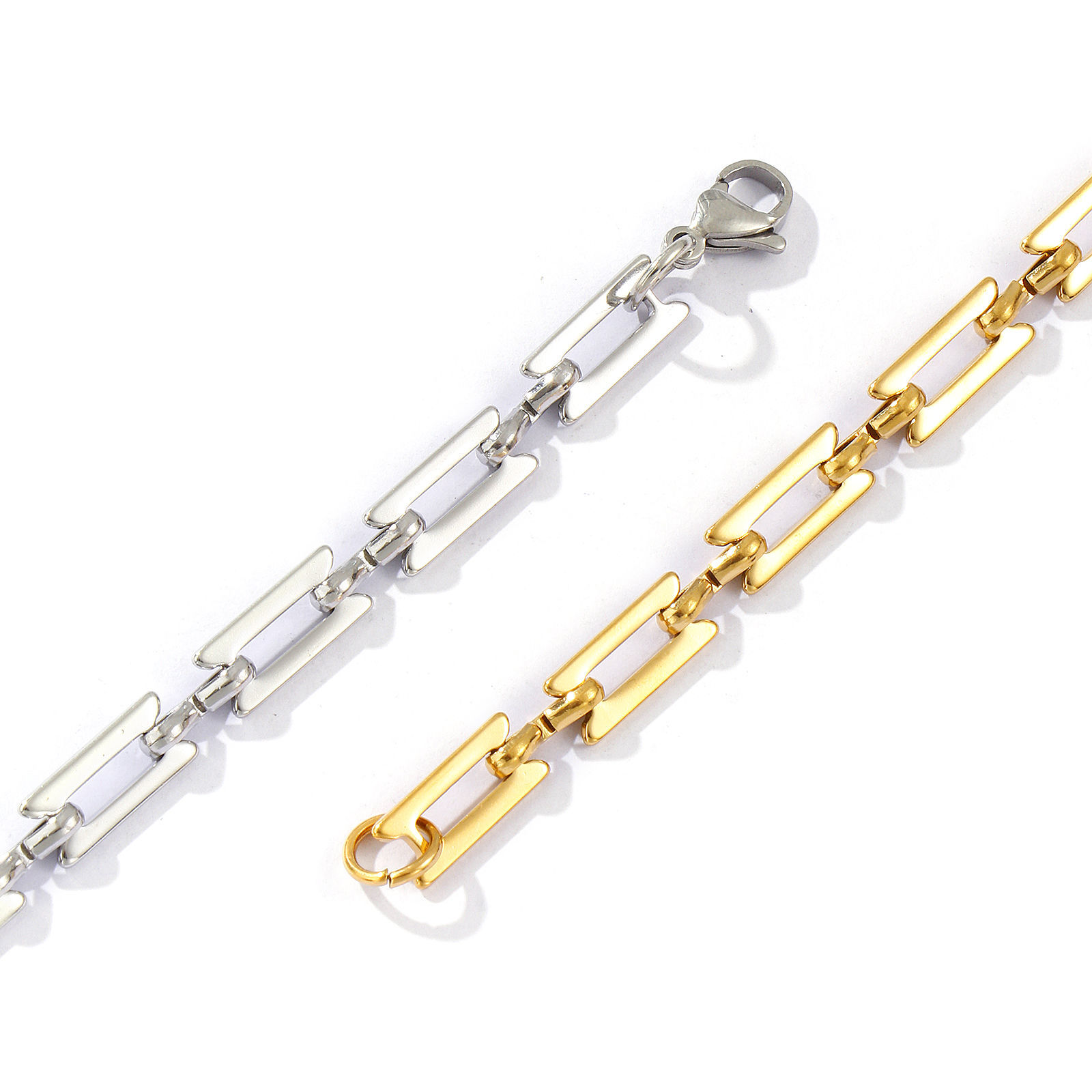 Image de 1 Piece Eco-friendly Dainty Exquisite Multicolor 304 Stainless Steel Handmade Link Chain Bracelets For Women Gift 20cm(7.9") long