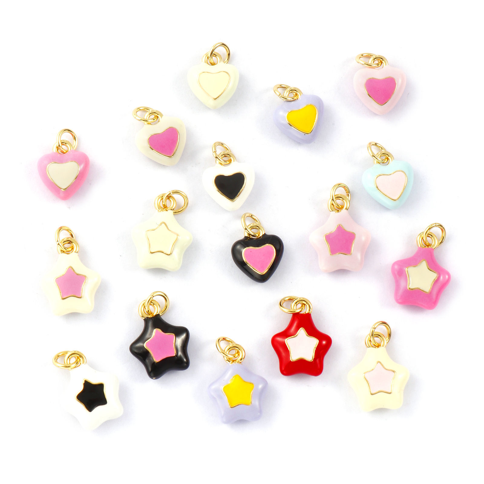 Picture of Eco-friendly Brass Charms 18K Real Gold Plated Enamel