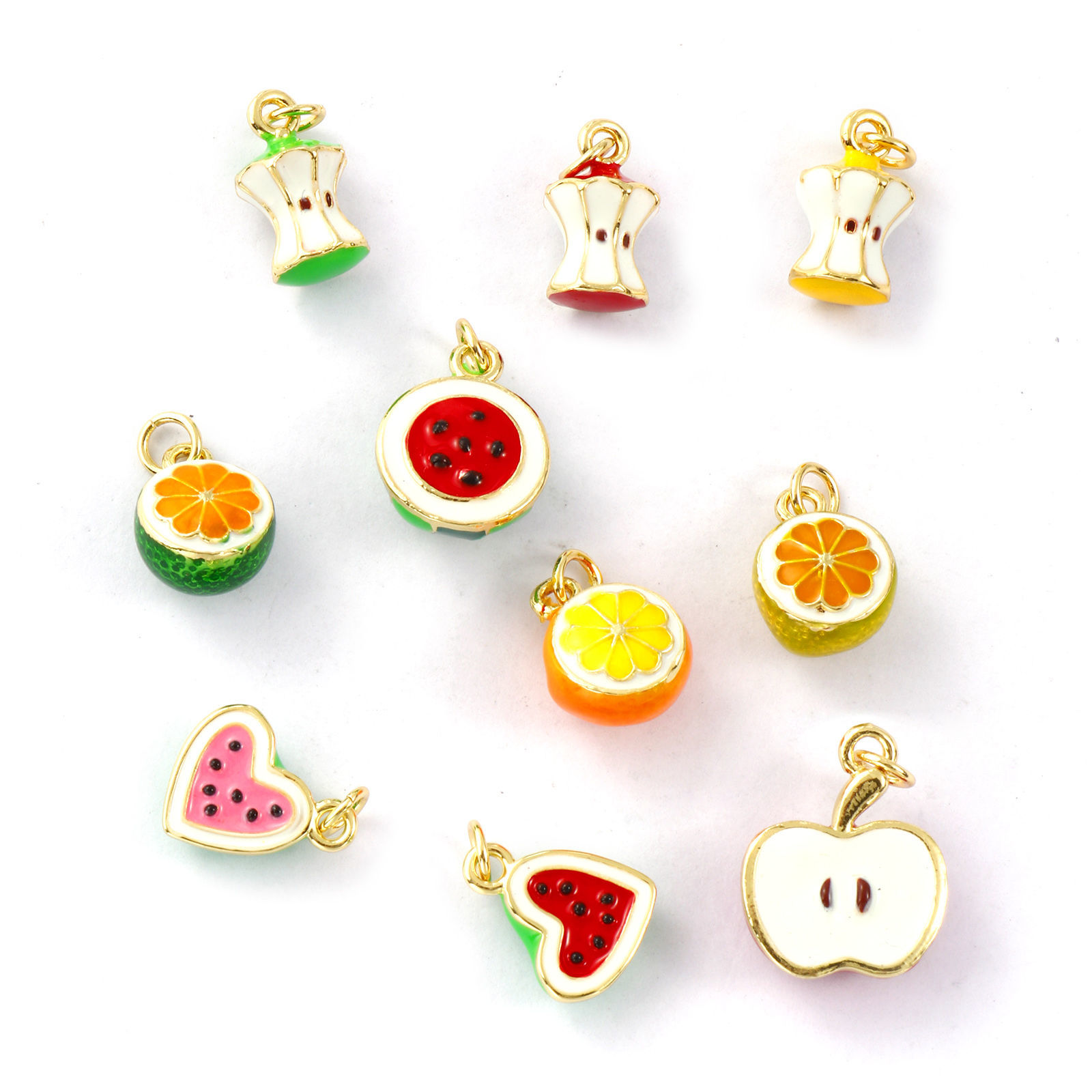 Picture of 1 Piece Eco-friendly Brass Flora Collection Charms 18K Real Gold Plated Enamel 3D