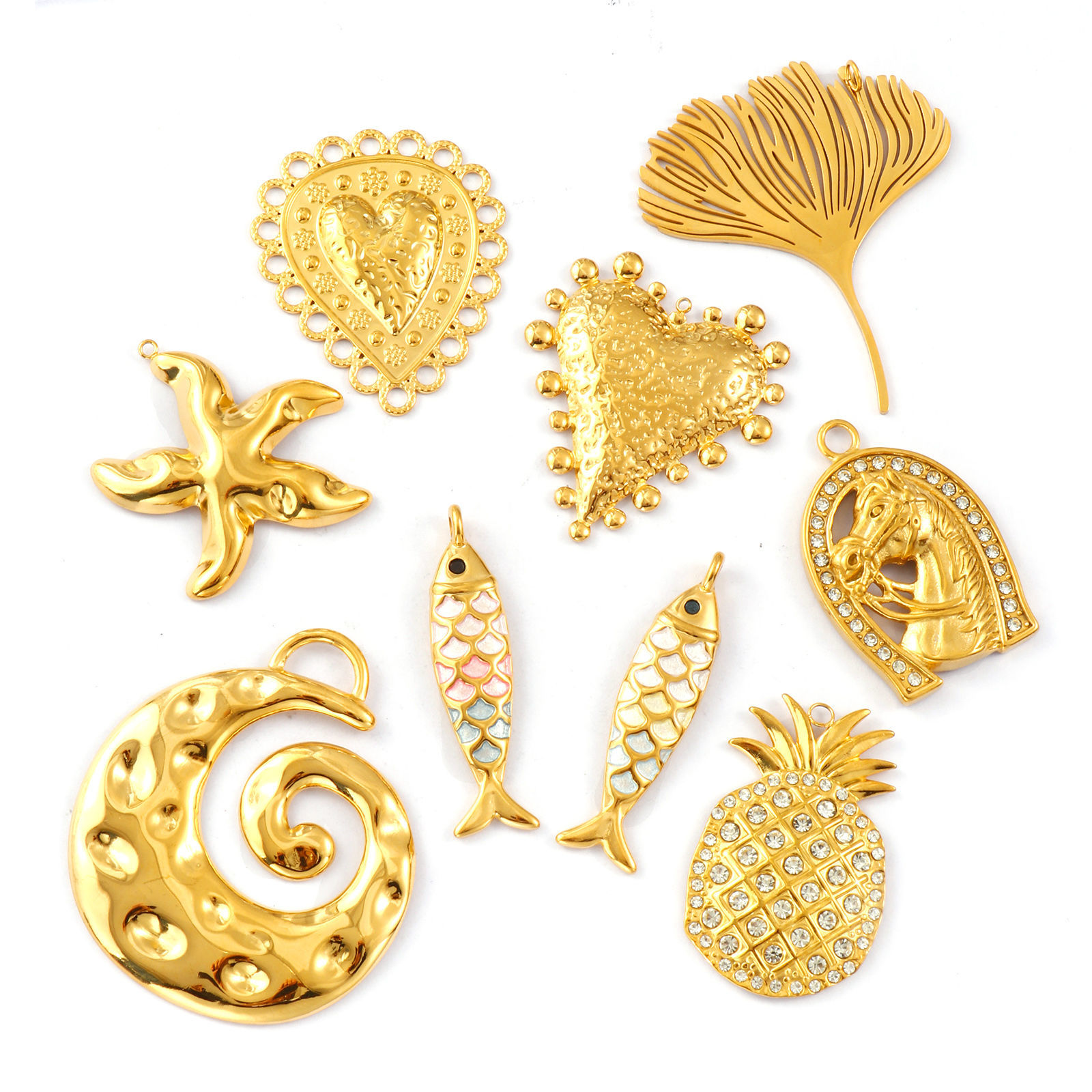 Изображение 1 Piece Eco-friendly PVD Vacuum Plating 304 Stainless Steel Pendants 18K Real Gold Plated