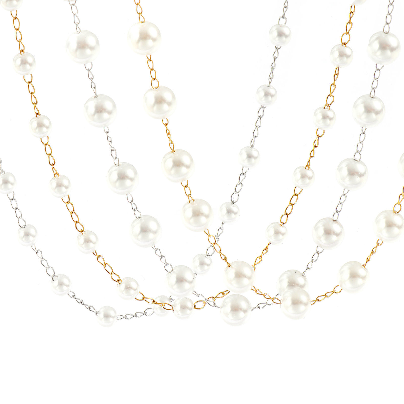 Imagen de 1 Unidad Multicolor Cadena de Cuentas Collares, 304 Acero Inoxidable & Acrílico 42cm + 5cm, Para Mujeres, Blanco Sencillo & Casual Exquisito Regalo, Respetuoso del Medio Ambiente