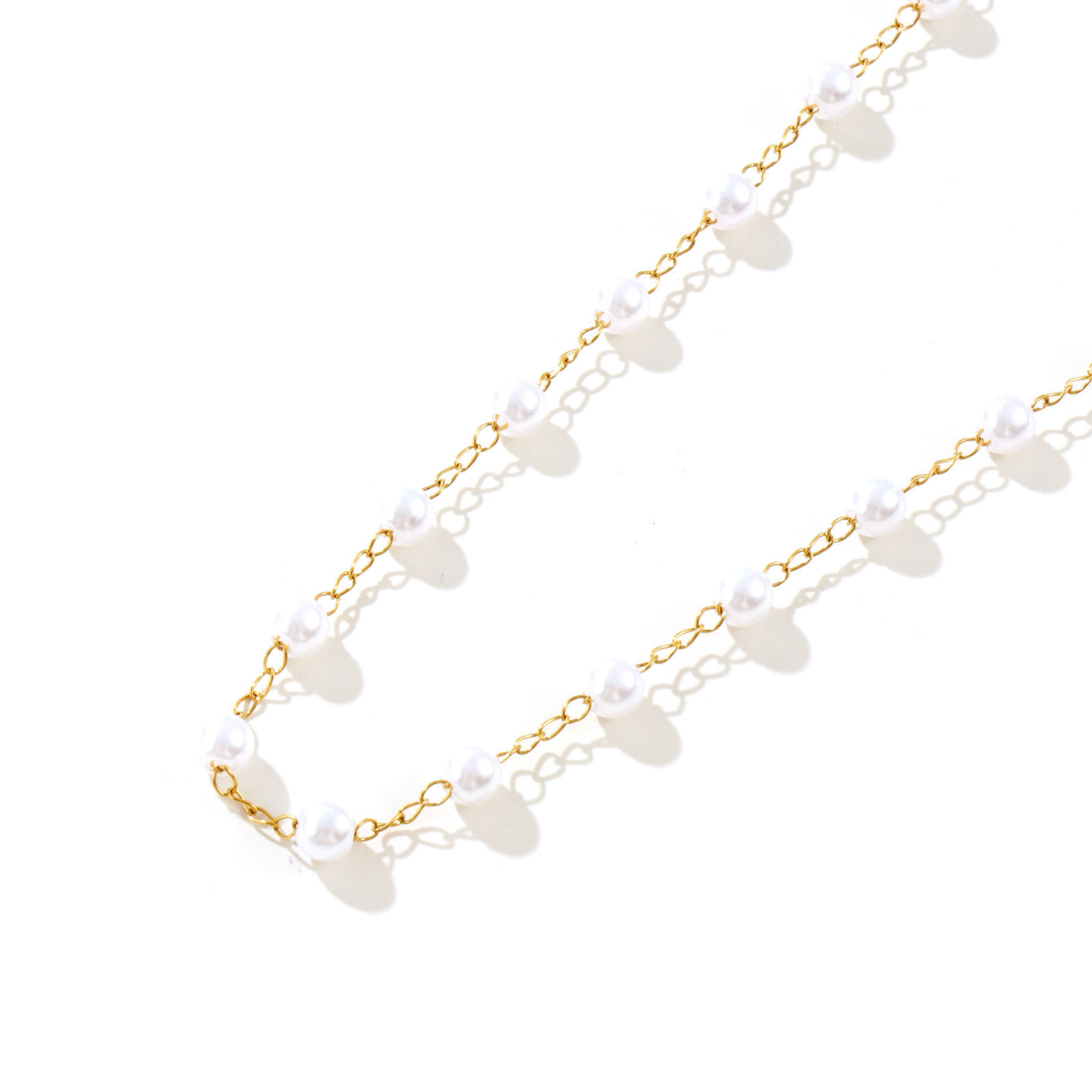 Imagen de 1 Unidad Multicolor Cadena de Cuentas Collares, 304 Acero Inoxidable & Acrílico 42cm + 5cm, Para Mujeres, Blanco Sencillo & Casual Exquisito Regalo, Respetuoso del Medio Ambiente