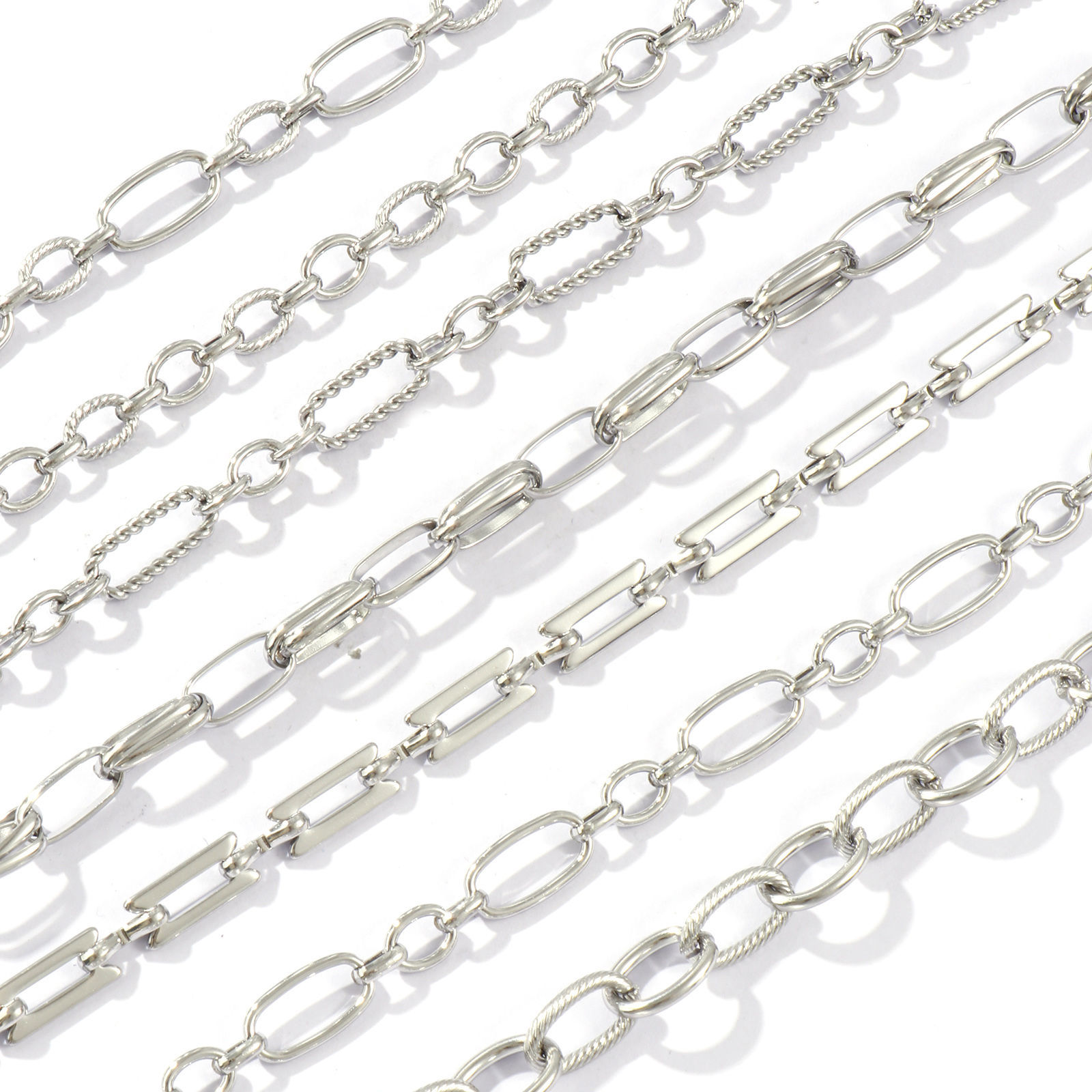 Picture of Silver Tone Handmade Link Chain Necklace, 304 Stainless Steel 40cm(15.7") + 5cm(2"), For Women, Simple & Casual Exquisite Gift, Eco-friendly