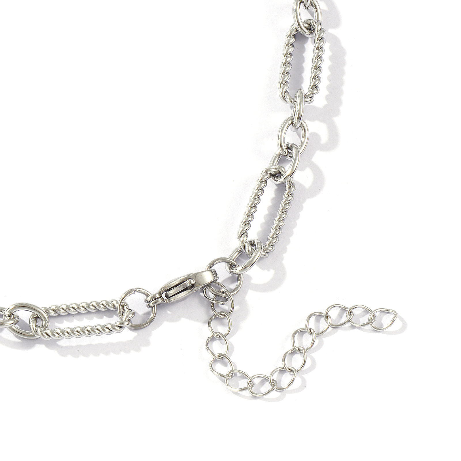 Picture of Silver Tone Handmade Link Chain Necklace, 304 Stainless Steel 40cm(15.7") + 5cm(2"), For Women, Simple & Casual Exquisite Gift, Eco-friendly