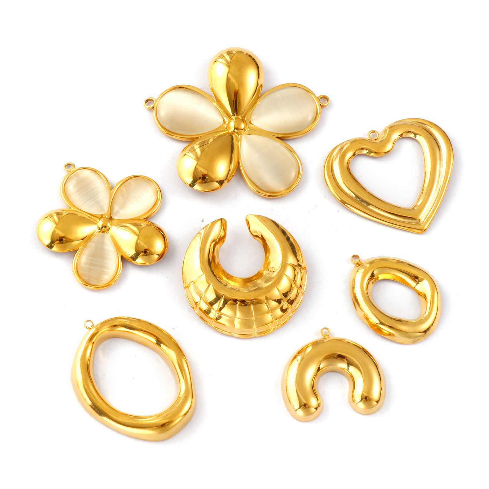 Image de 1 Pièce Connecteurs Pendentifs Breloques en 304 Acier Inoxydable Revêtement sous Vide PVD Respectueux de l'Environnement Plaqué Or Véritable 18K