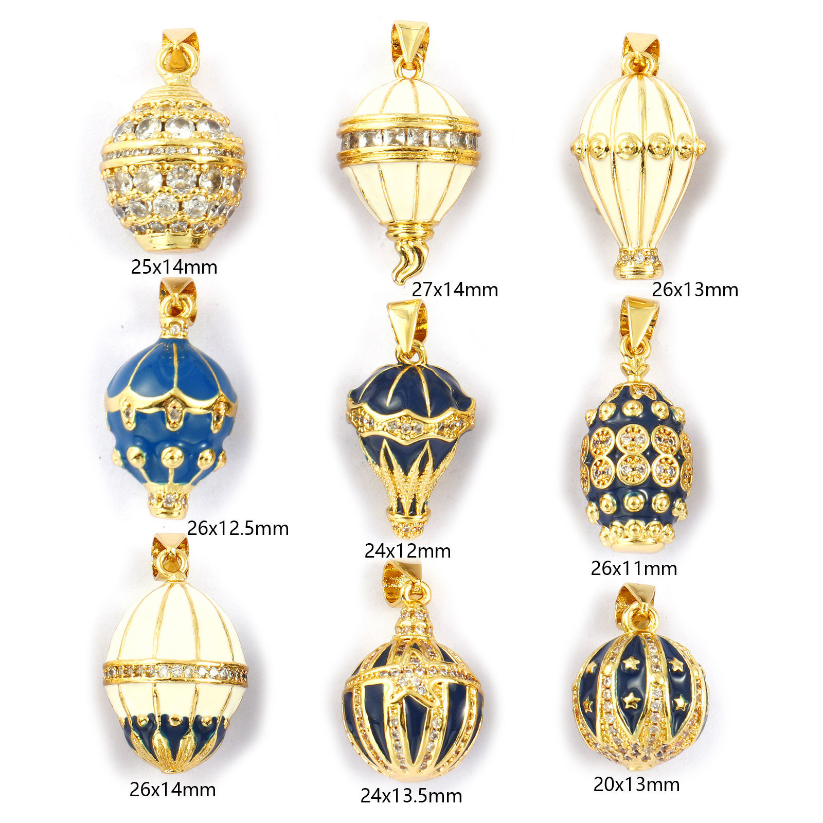 Picture of 1 Piece Eco-friendly Brass Charm Pendant 18K Real Gold Plated Micro Pave Clear Cubic Zirconia