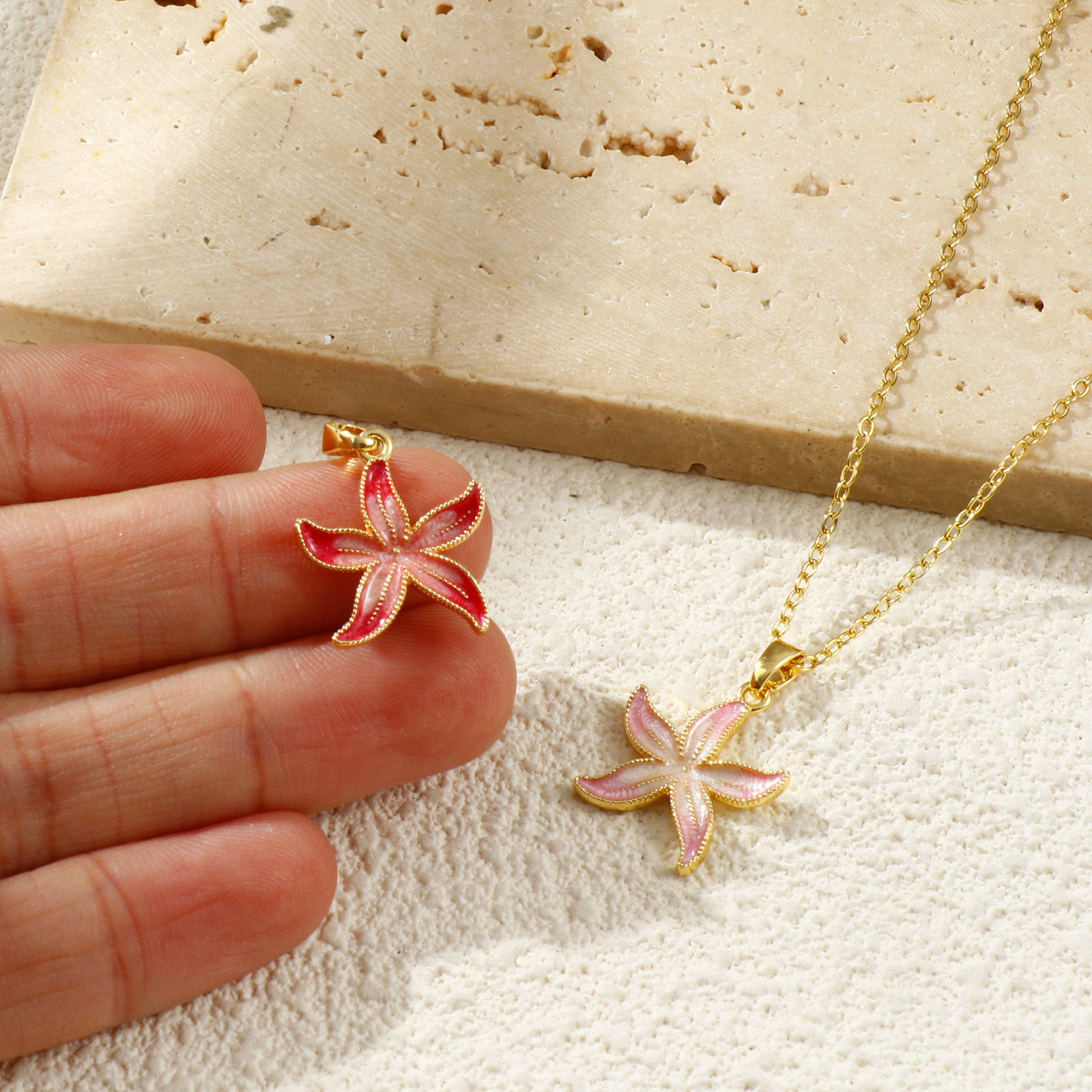 Picture of 2 PCs Eco-friendly Brass Flora Collection Charm Pendant 18K Real Gold Plated Flower Pearlized 23mm x 16mm