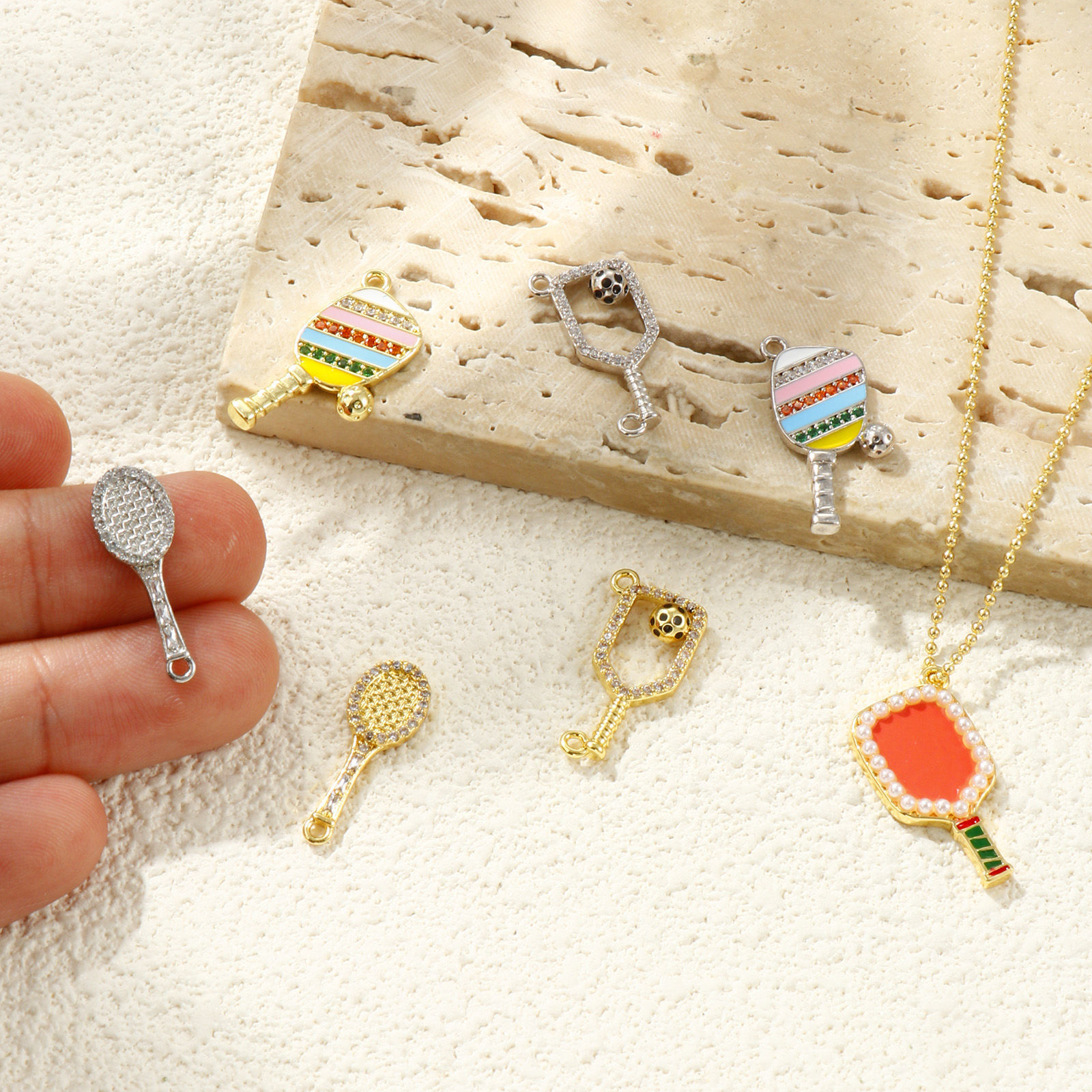 Picture of Brass Sport Charms Multicolor Racket