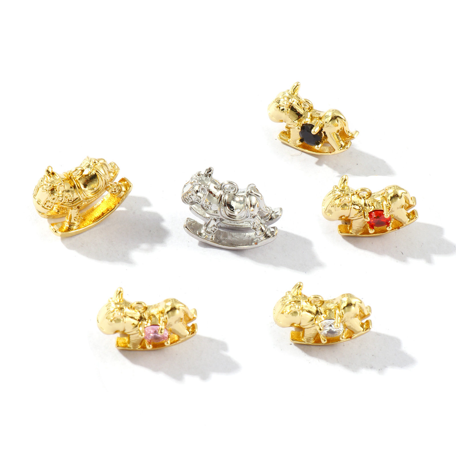 Изображение 2 ШТ Латунь Подвески Разноцветный Лошадь Трехмерный