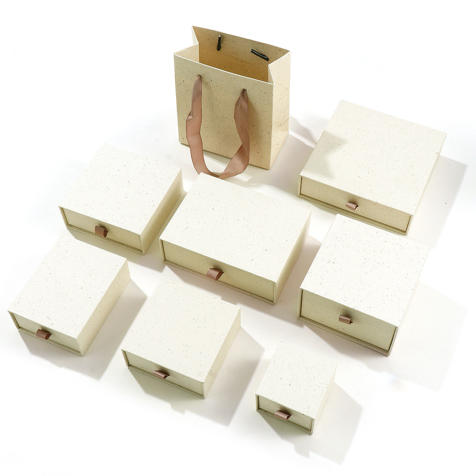 Picture of Paper Pull-Out Drawer Jewelry Gift Box Beige