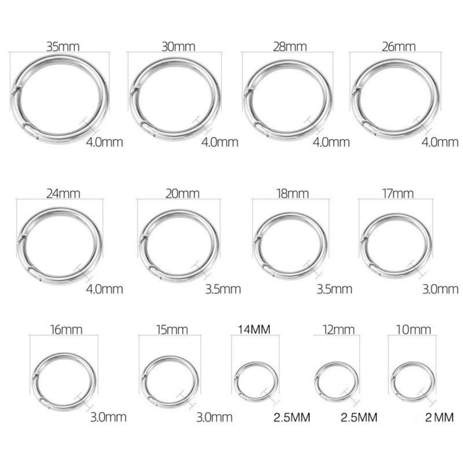 Picture of Eco-friendly 316 Stainless Steel Bolt Spring Ring Clasps Silver Tone