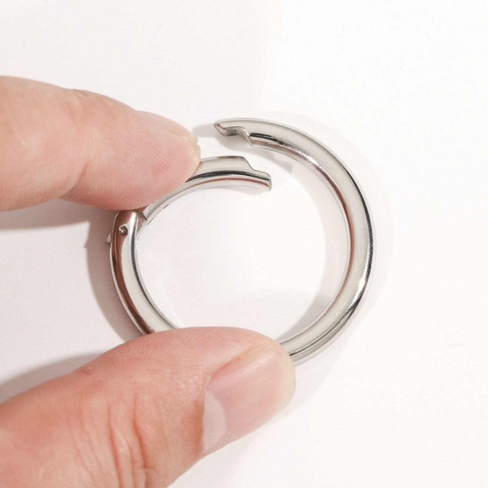 Picture of Eco-friendly 316 Stainless Steel Bolt Spring Ring Clasps Silver Tone