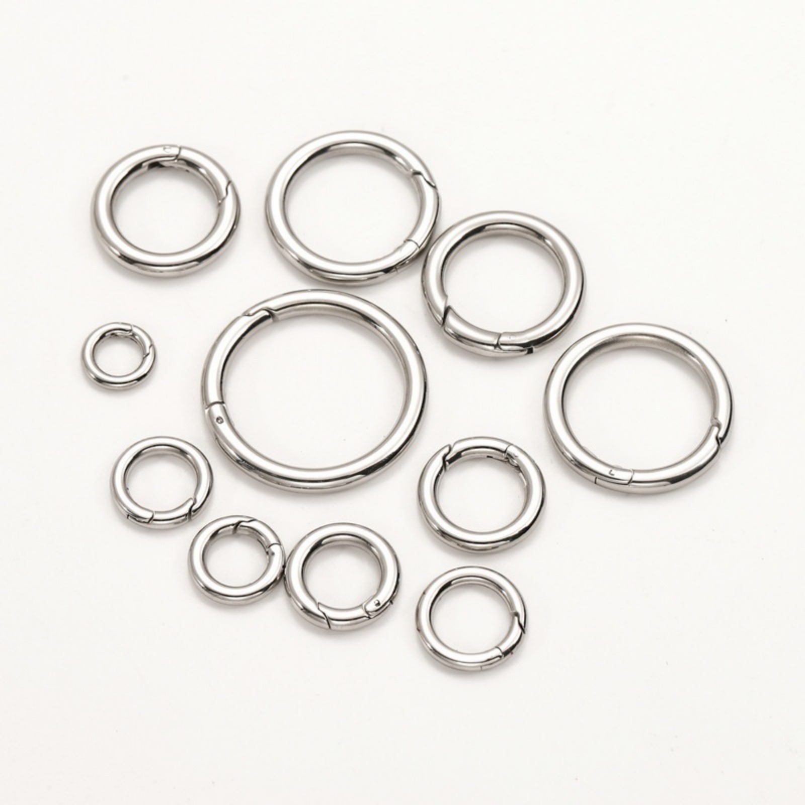 Picture of Eco-friendly 316 Stainless Steel Bolt Spring Ring Clasps Silver Tone