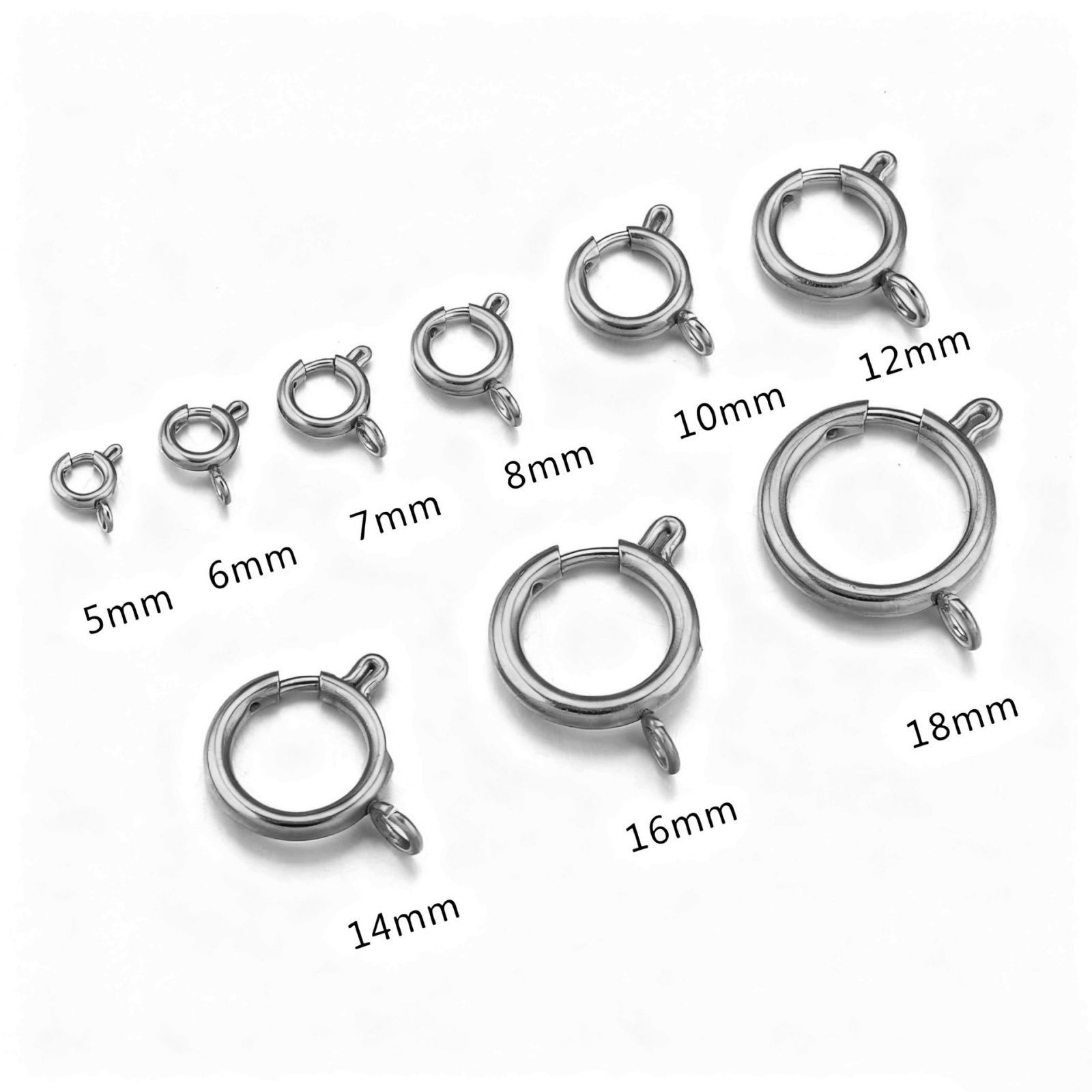 Image de 5 Pcs Fermoirs à Ressort en 304 Acier Inoxydable Respectueux de la Nature Multicolore