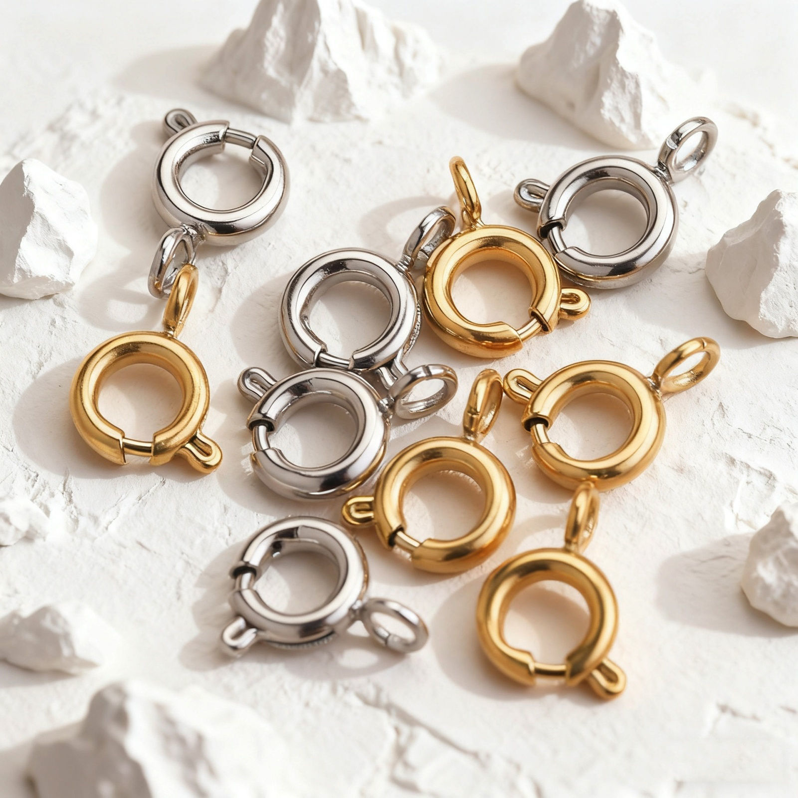 Image de 5 Pcs Fermoirs à Ressort en 304 Acier Inoxydable Respectueux de la Nature Multicolore