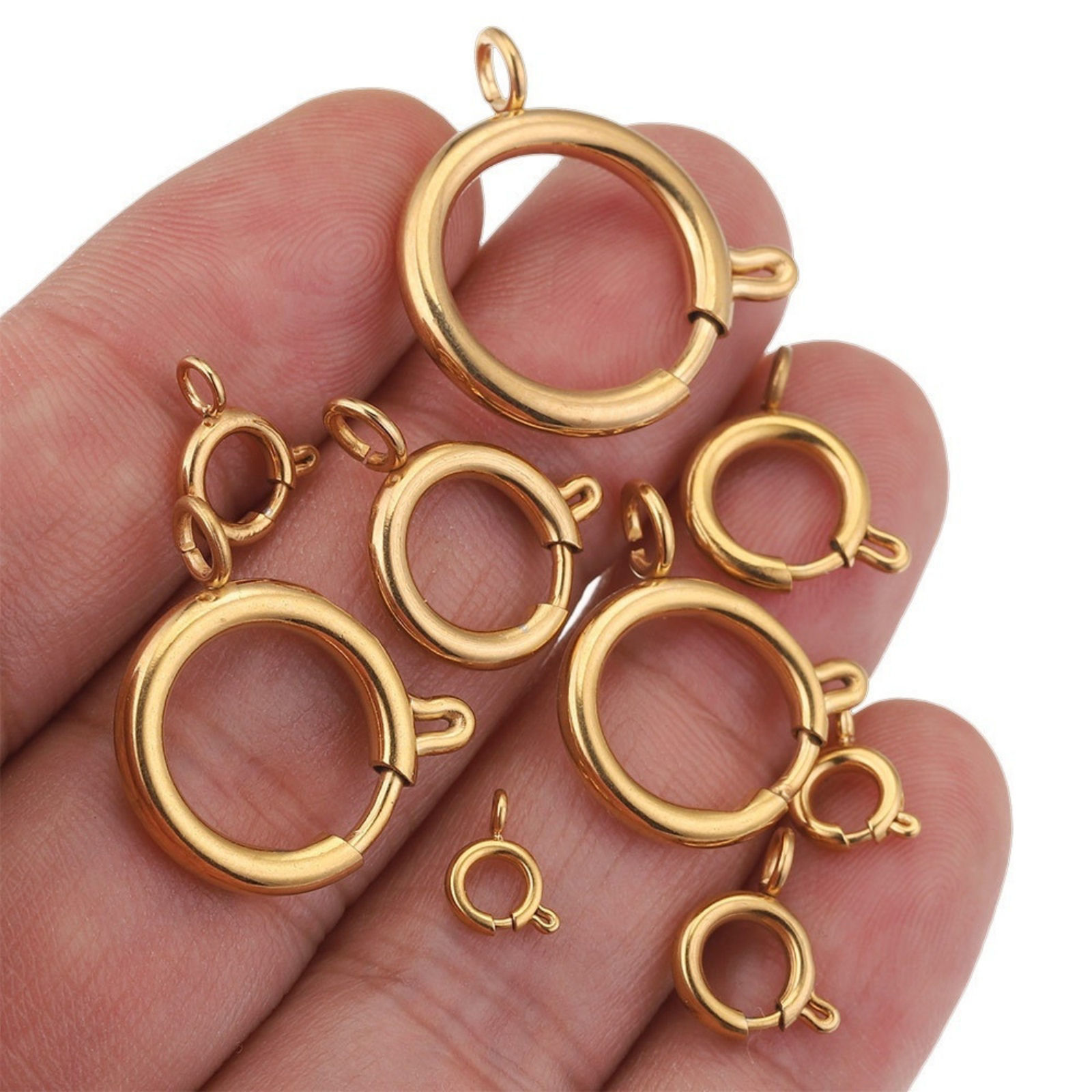 Image de 5 Pcs Fermoirs à Ressort en 304 Acier Inoxydable Respectueux de la Nature Multicolore