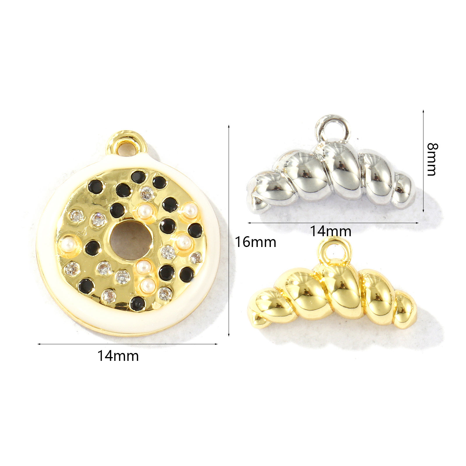 Picture of Brass Charms Multicolor Croissant Bread Donut