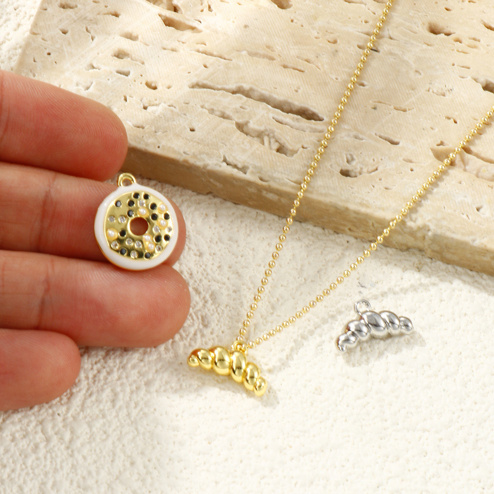 Picture of Brass Charms Multicolor Croissant Bread Donut