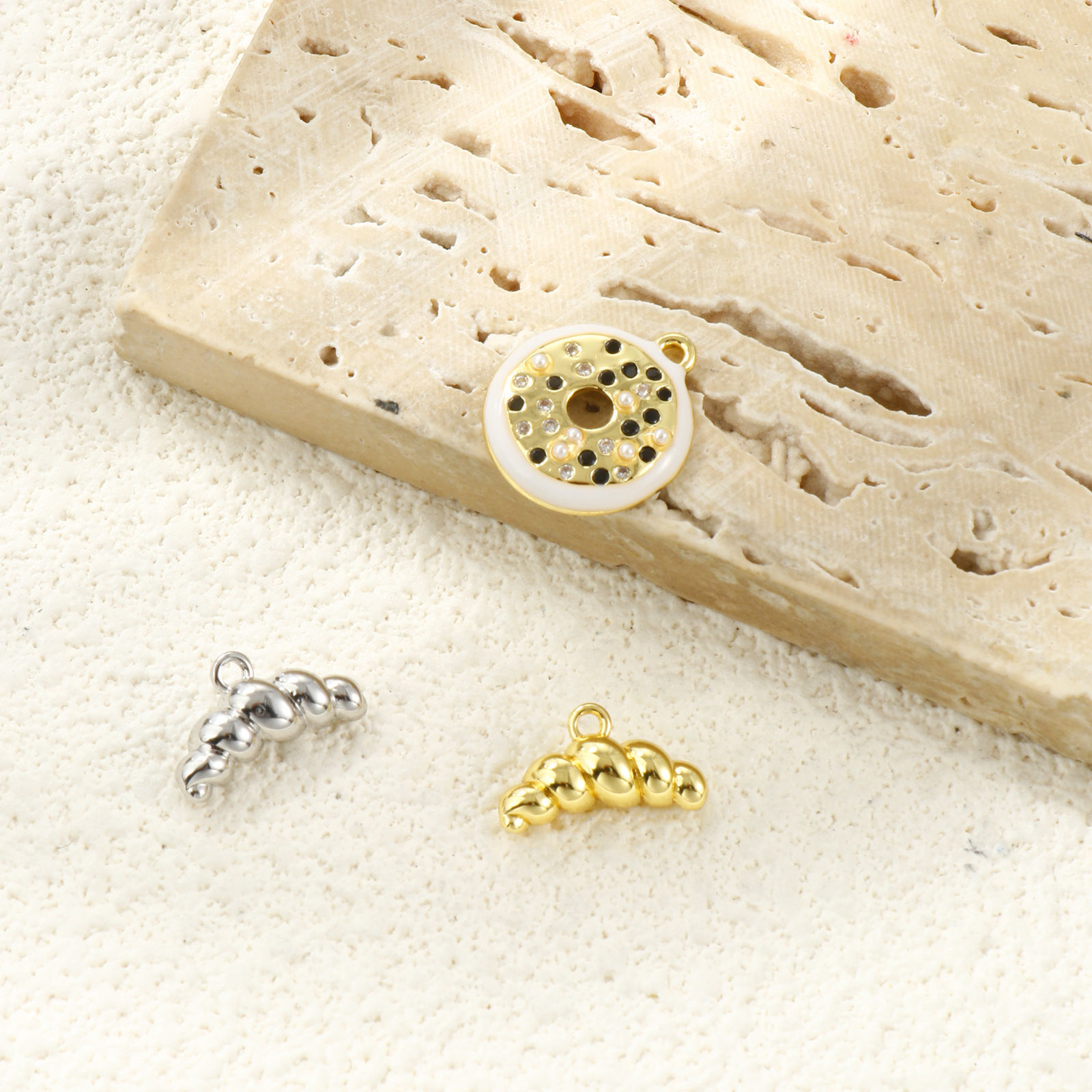 Picture of Brass Charms Multicolor Croissant Bread Donut