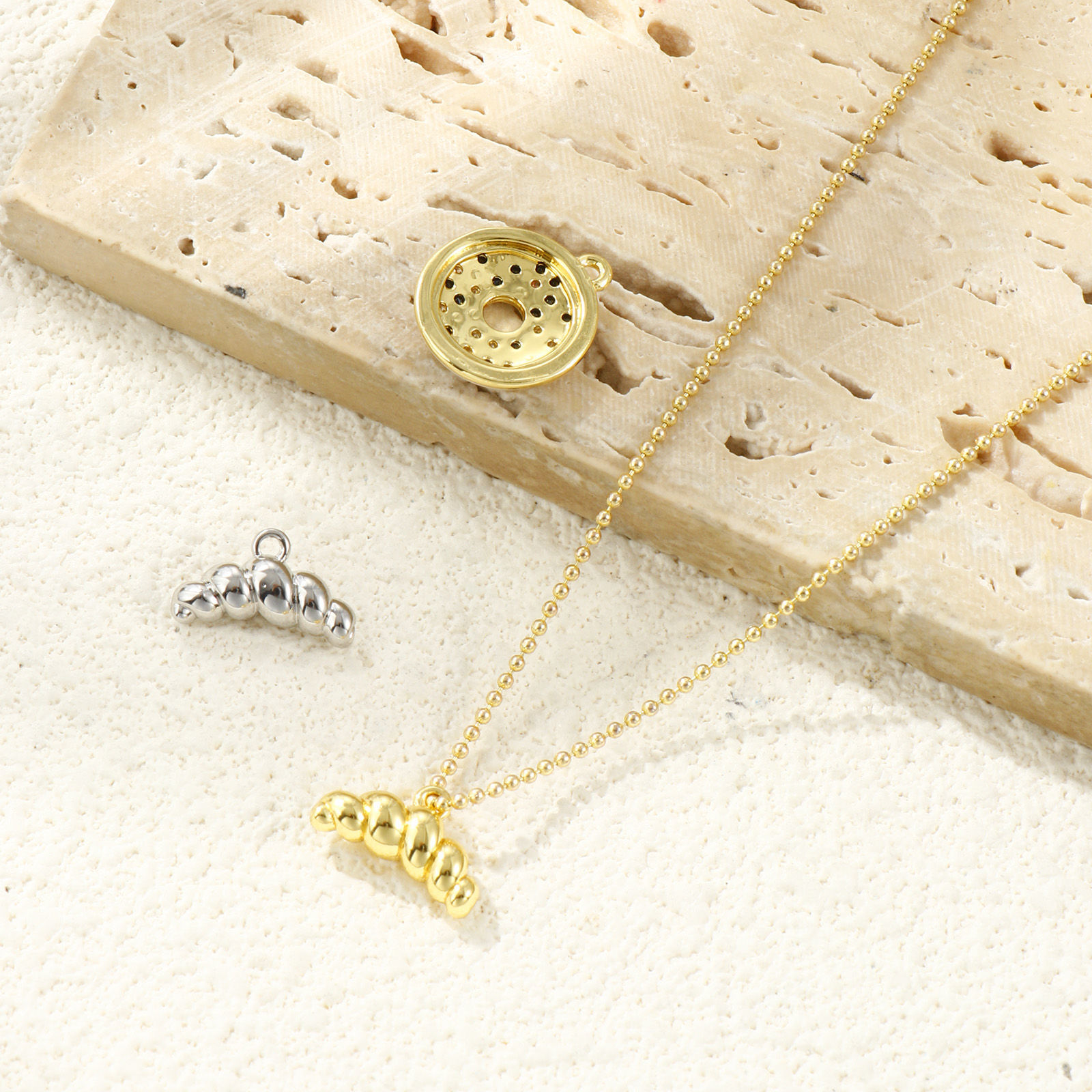 Picture of Brass Charms Multicolor Croissant Bread Donut