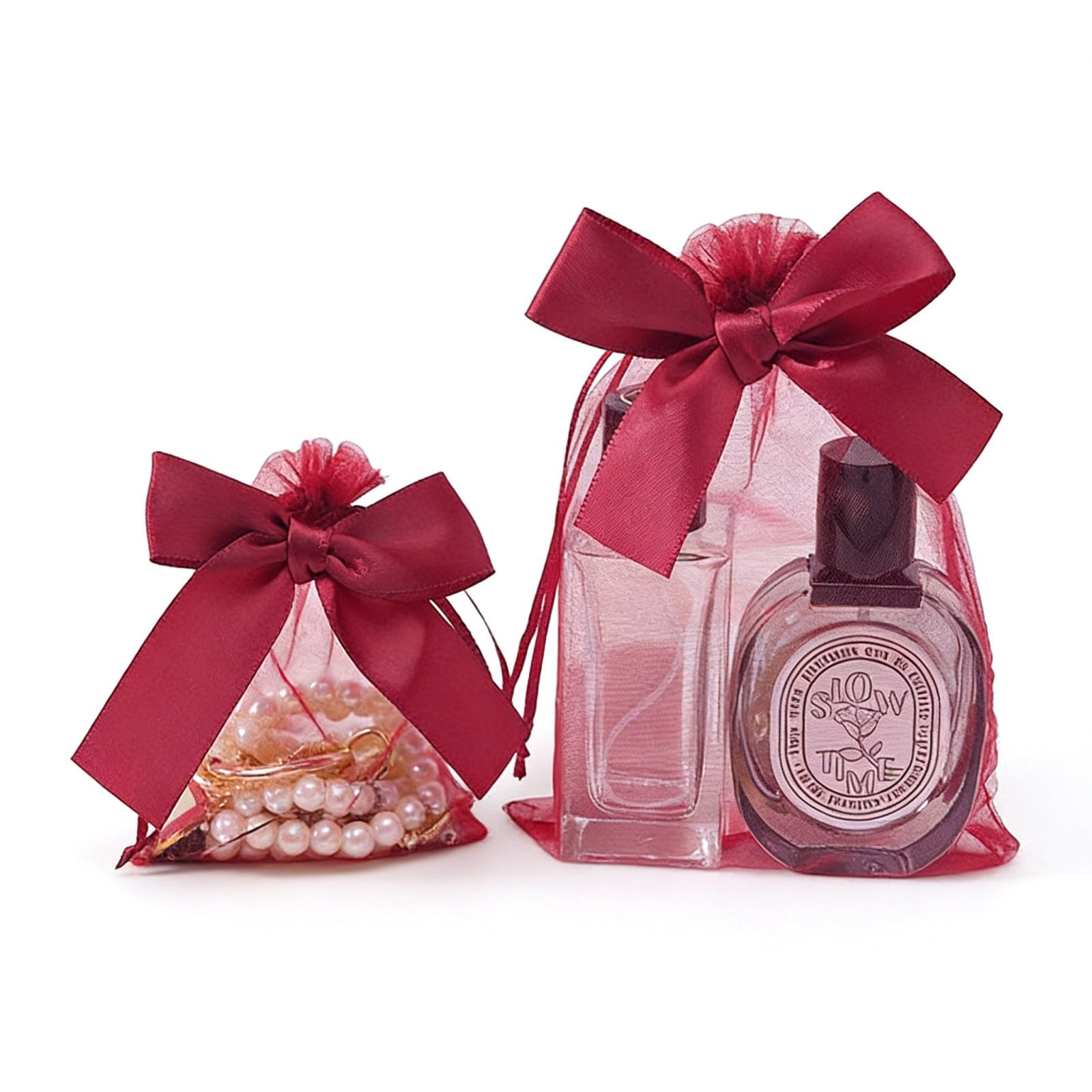 Picture of Organza Drawstring Storage Bags Bowknot Multicolor