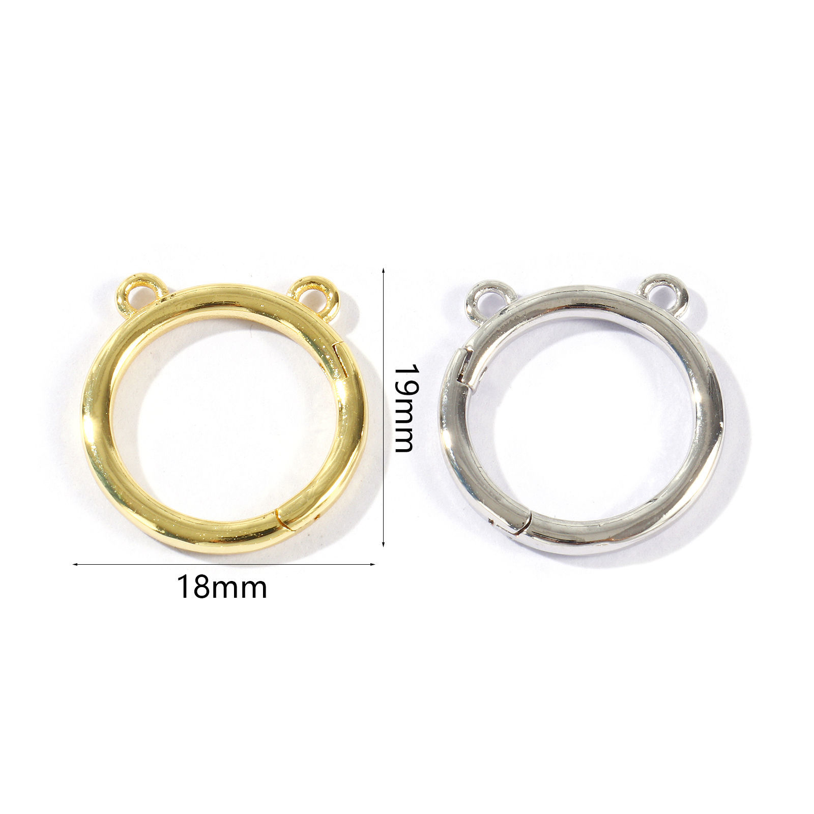 Bild von Messing Scharnier Segment Clicker Ring Großhandel Ring Bunt 19mm x 18mm