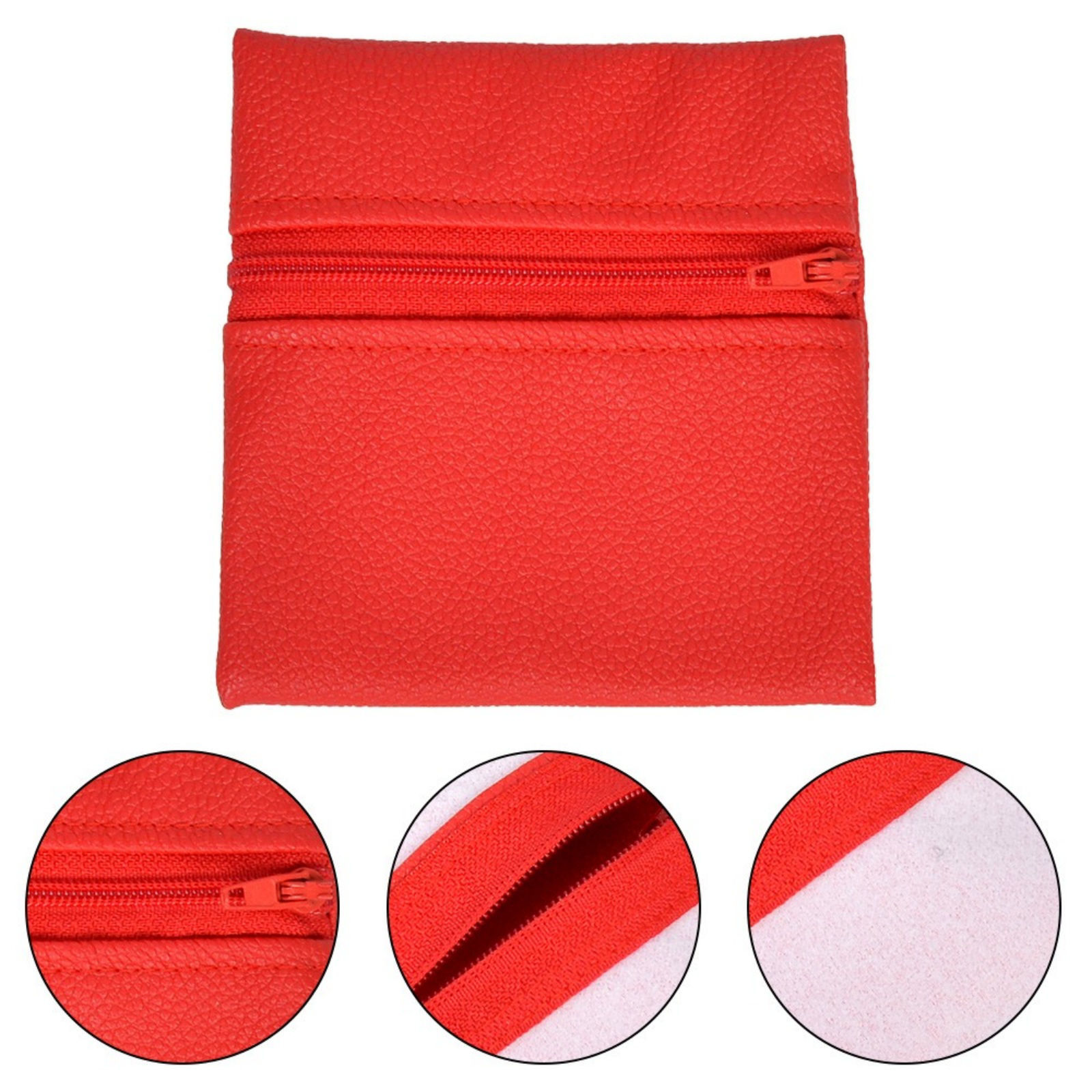 Picture of PU Zipper Jewelry Storage Pouch Bag For Bracelets Rings Earrings Multicolor Square