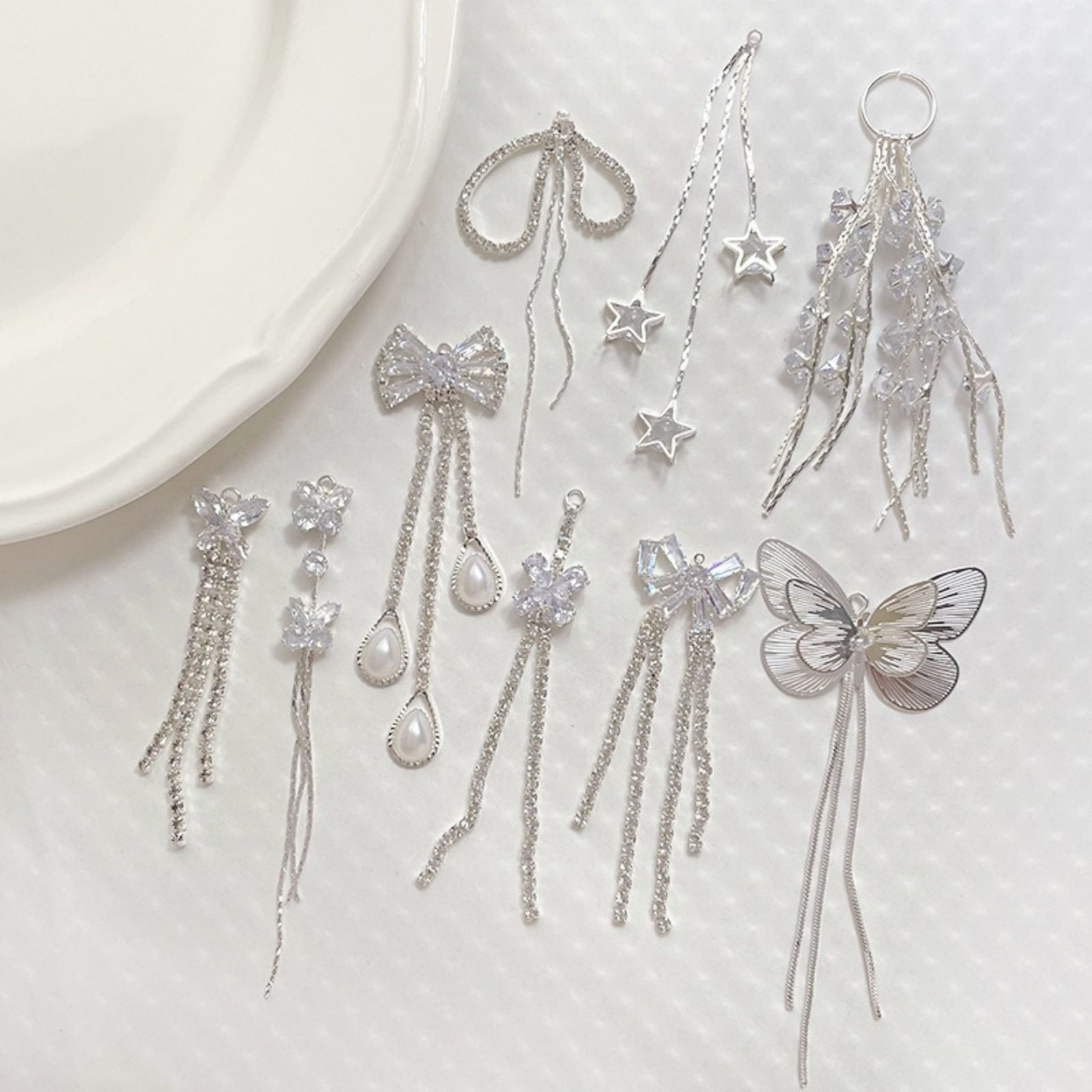 Picture of Brass Charms Wholesale Multicolor Tassel Clear Rhinestone