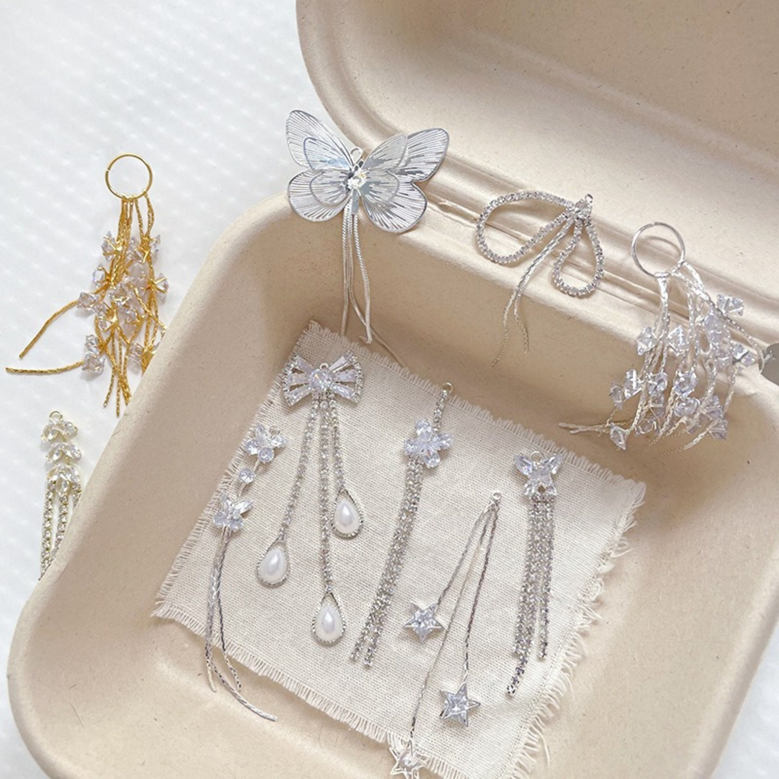 Picture of Brass Charms Wholesale Multicolor Tassel Clear Rhinestone
