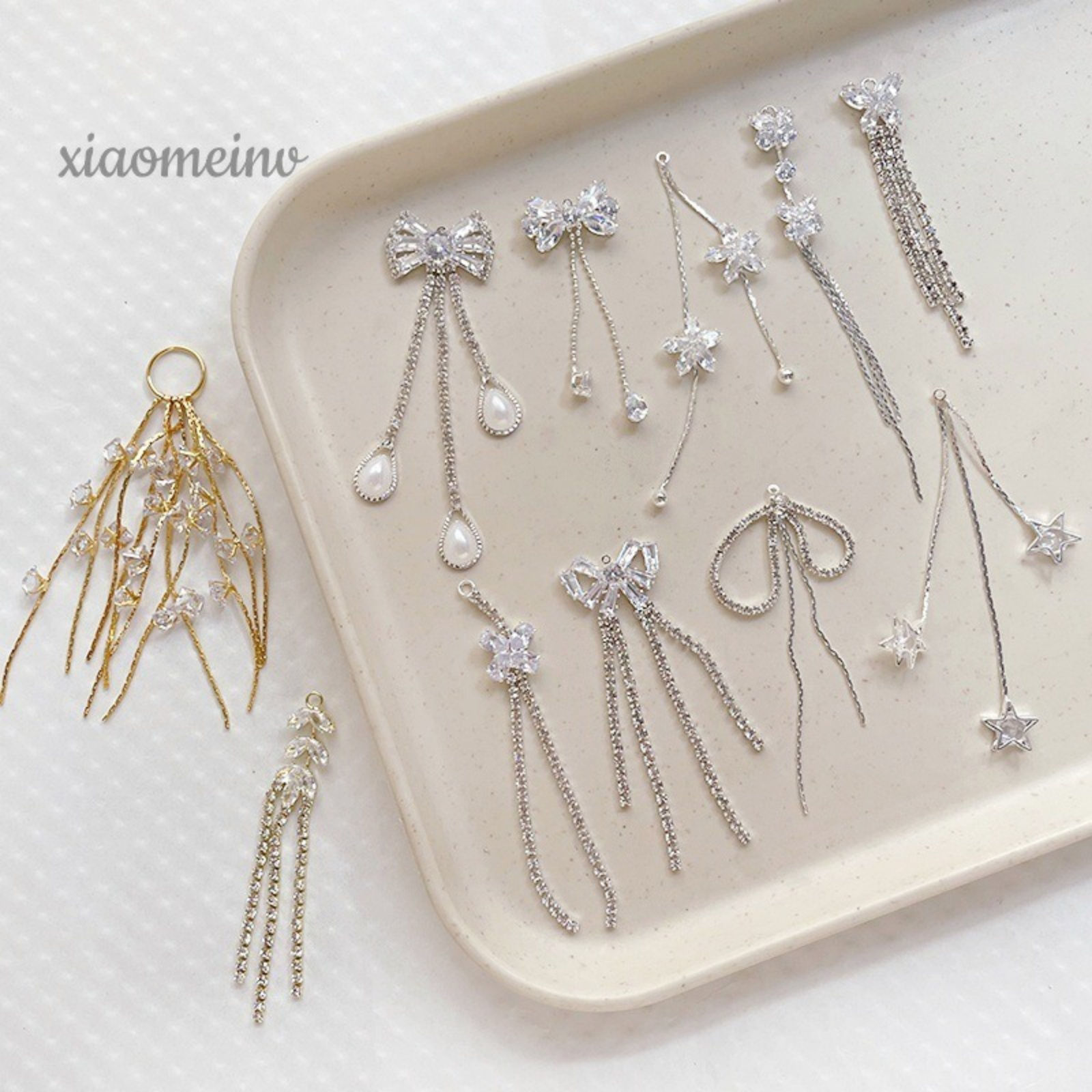 Picture of Brass Charms Wholesale Multicolor Tassel Clear Rhinestone