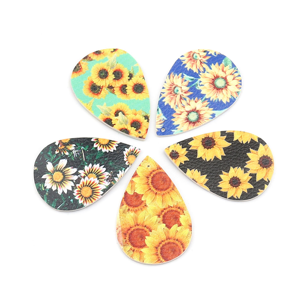 Изображение PU Leather Pendants Drop Sunflower
