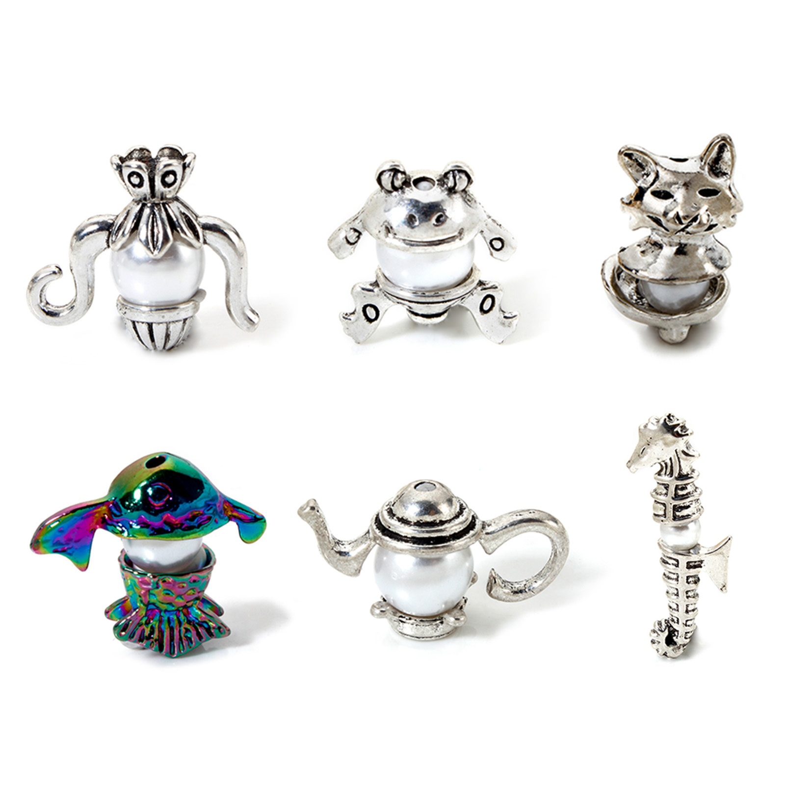 Picture of Zinc Based Alloy Beads Caps Animal Multicolor