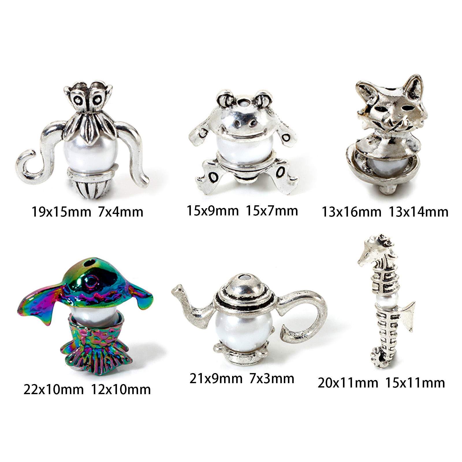 Picture of Zinc Based Alloy Beads Caps Animal Multicolor