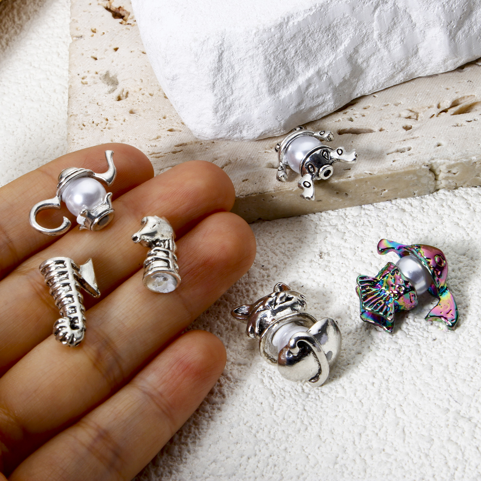 Picture of Zinc Based Alloy Beads Caps Animal Multicolor