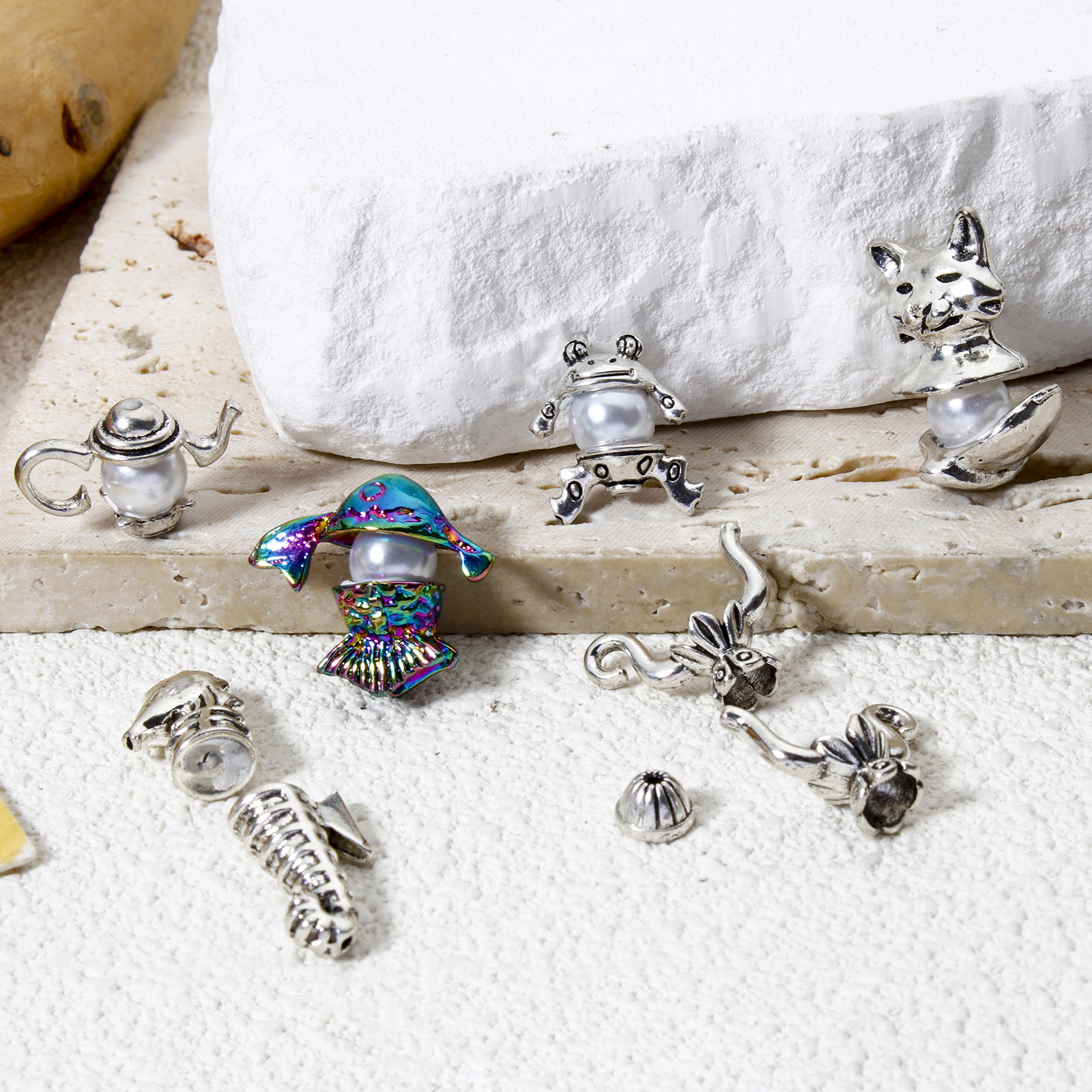 Picture of Zinc Based Alloy Beads Caps Animal Multicolor