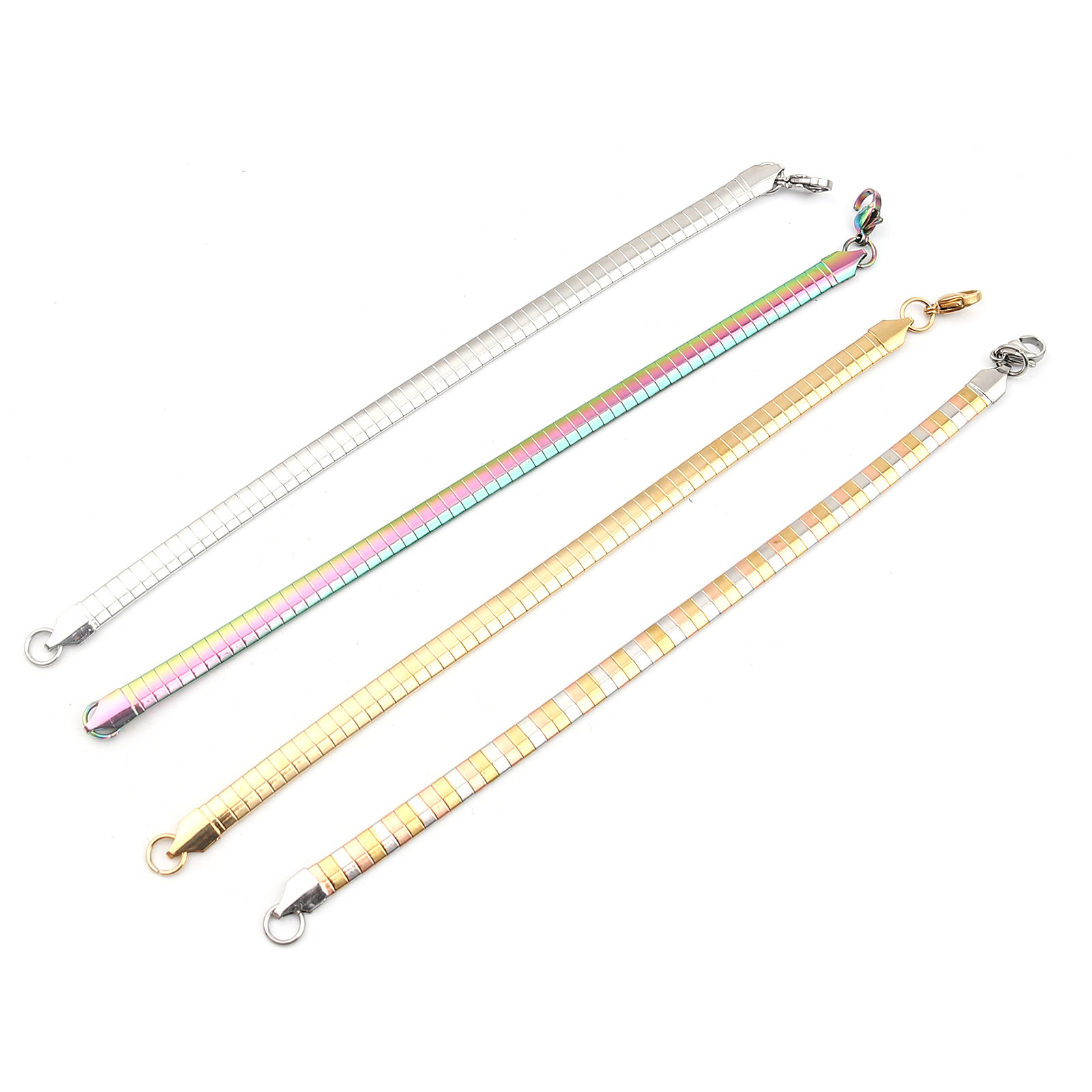 Imagen de Acero Inoxidable Cadena Omega Pulseras Multicolor 1 Unidad