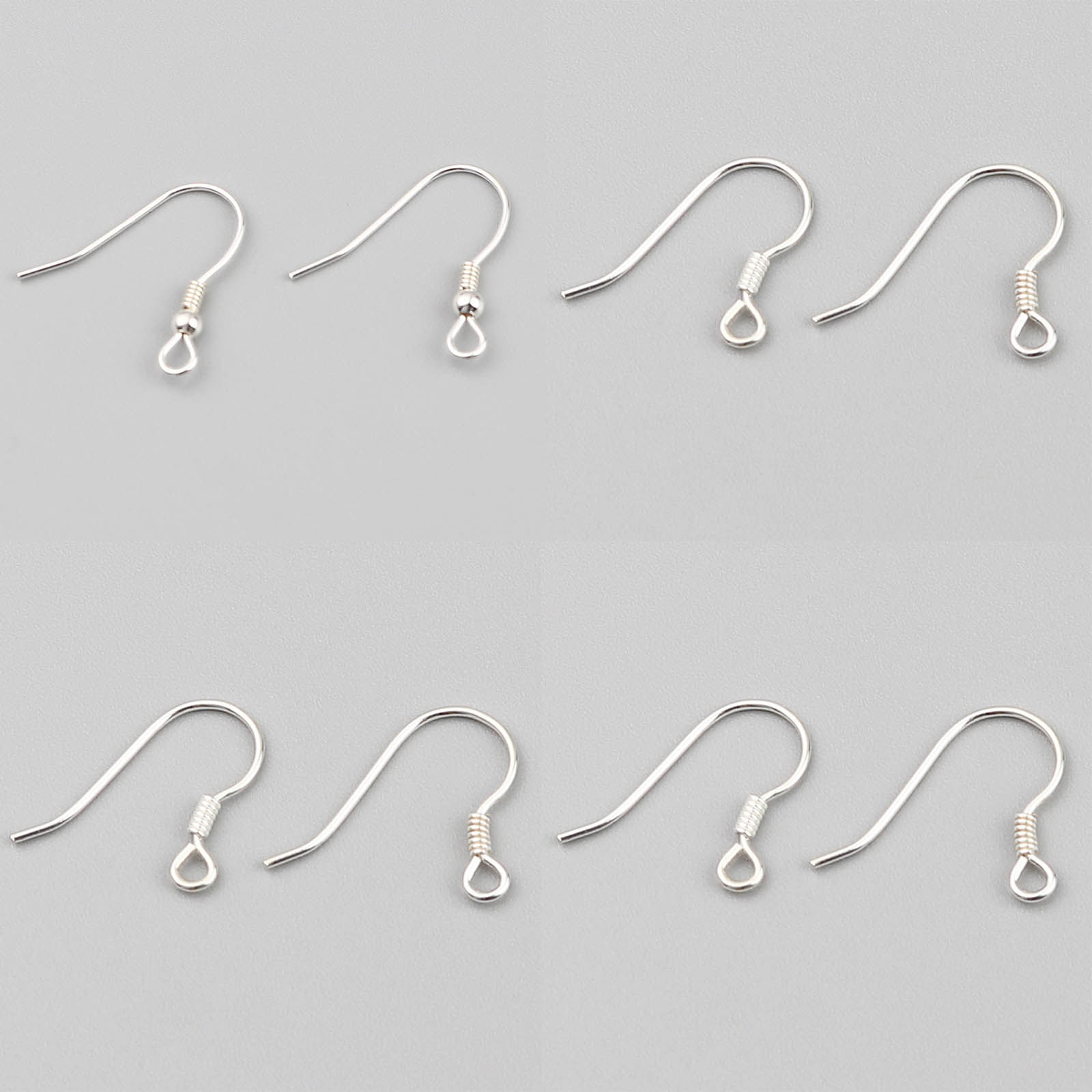 Imagen de Sterling Silver Ear Wire Hooks Earring Findings Silver Color W/ Loop