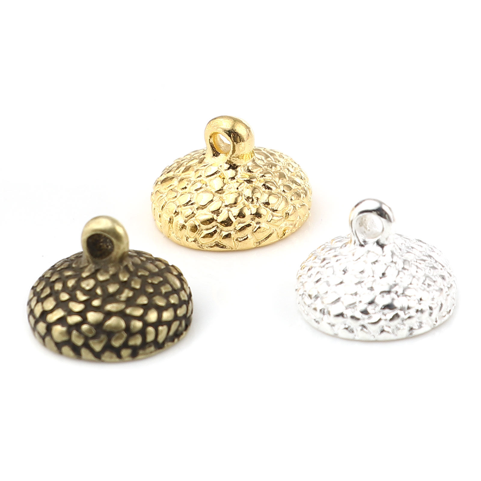 Изображение Цинковый Сплав Шапочки Для Бусин Круглые (для 14мм бусины) 15мм x 11мм, 10 ШТ