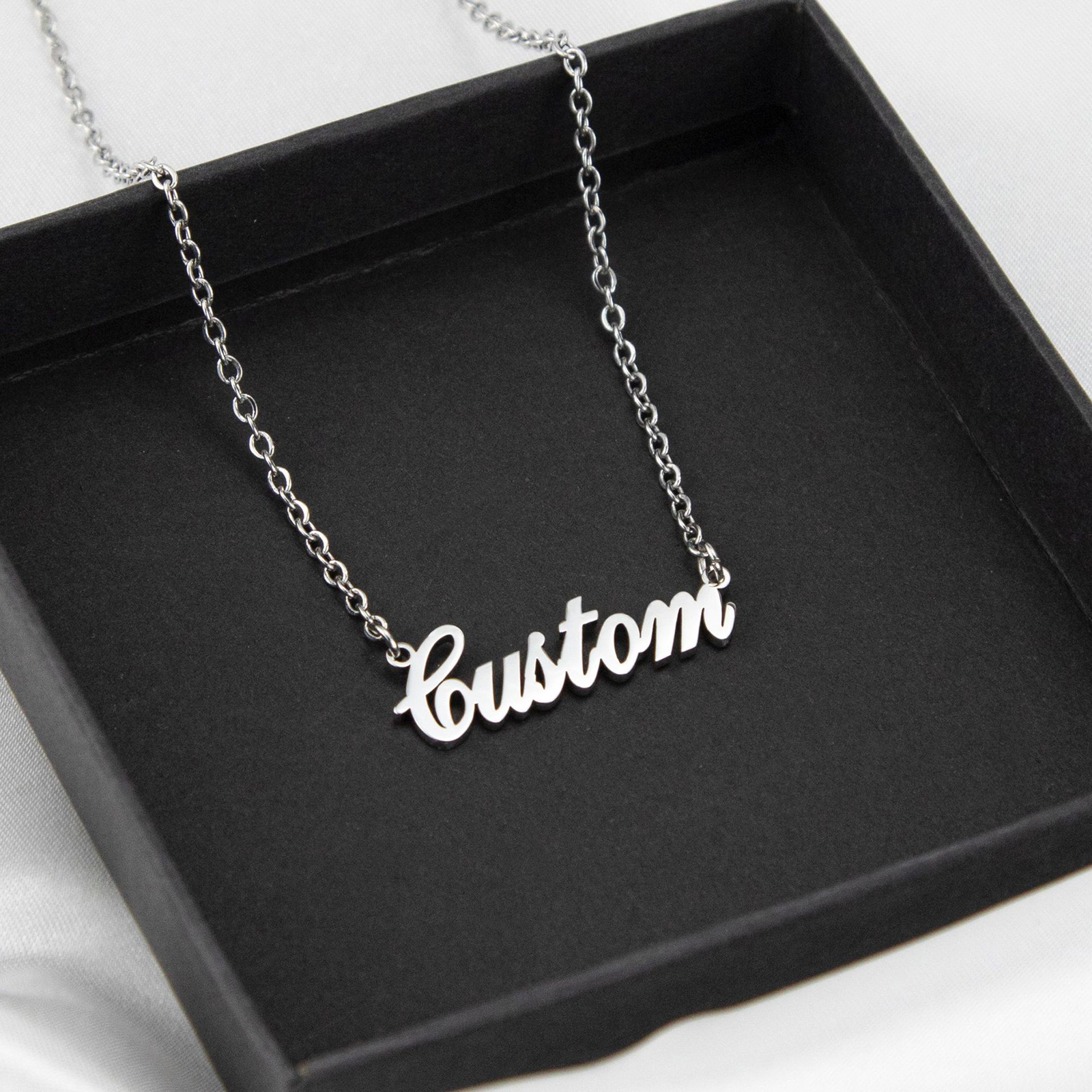 Imagen de 1 Unidad Acero Inoxidable Collar con Nombre Personalizado Colgante con Letra Personalizada