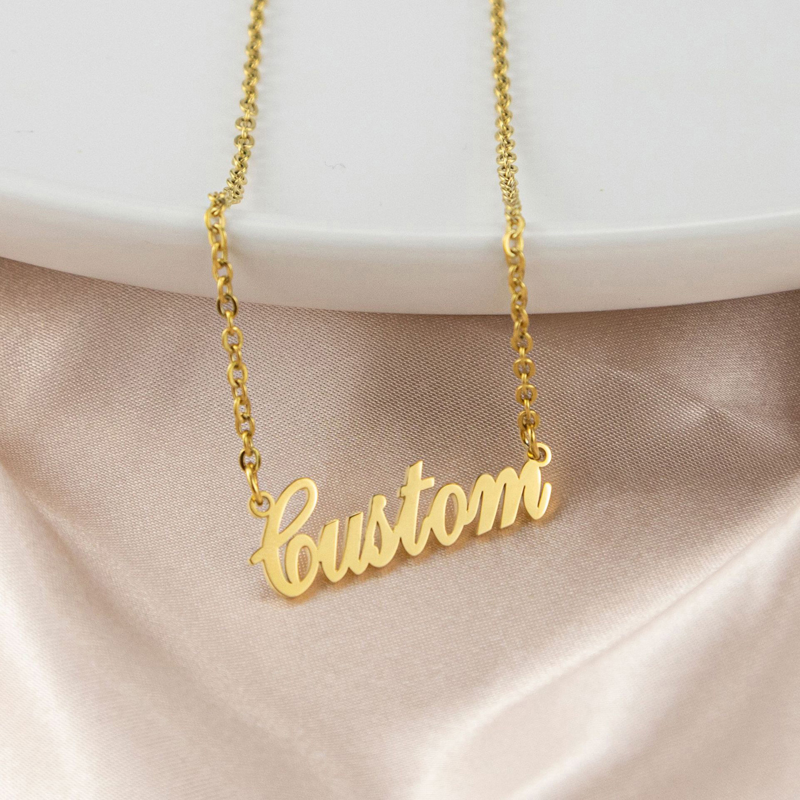 Imagen de 1 Unidad Acero Inoxidable Collar con Nombre Personalizado Colgante con Letra Personalizada