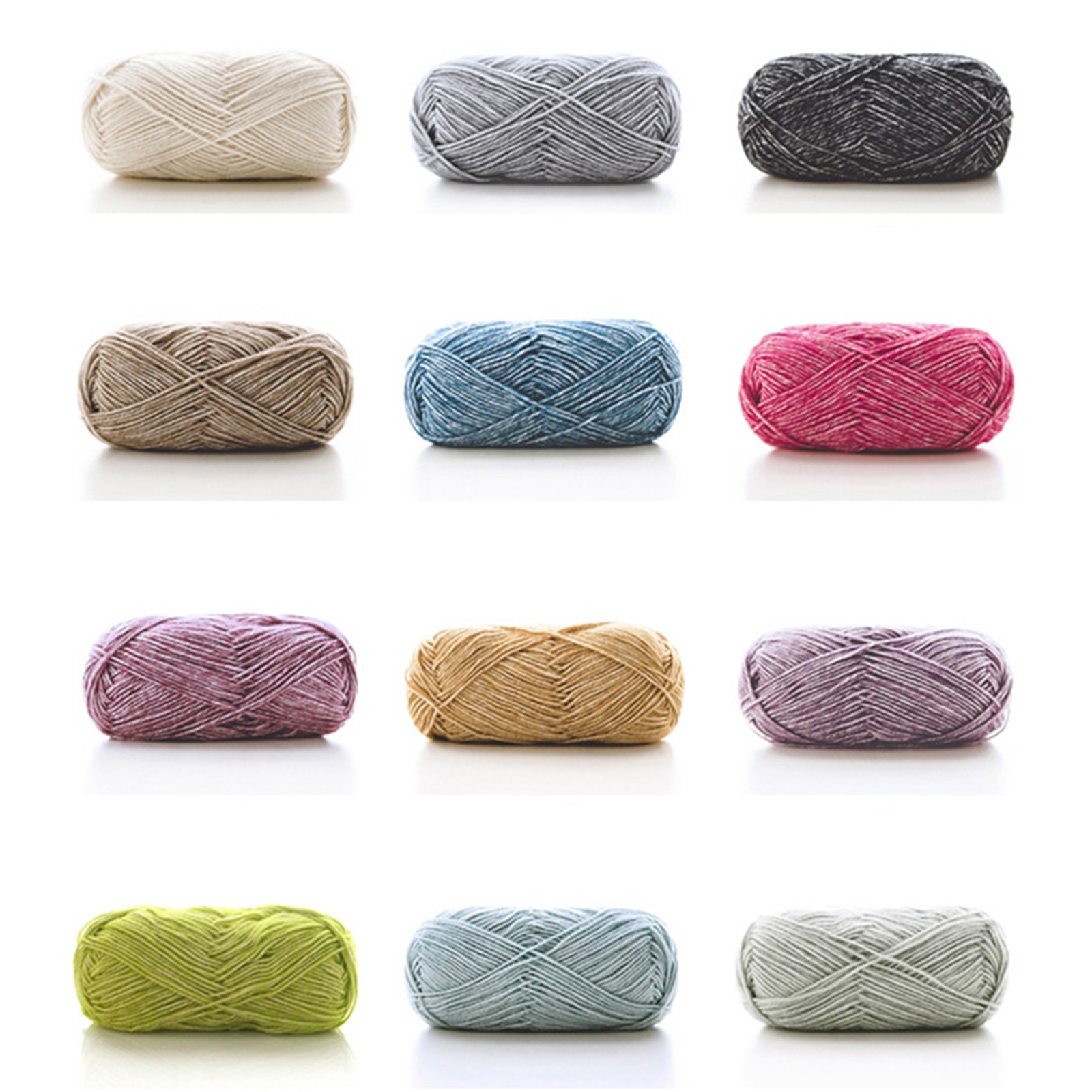 Изображение Blend Fabric Super Soft Knitting Yarn Milk White 1.5mm, 1 Roll (Approx 130 M/Roll)