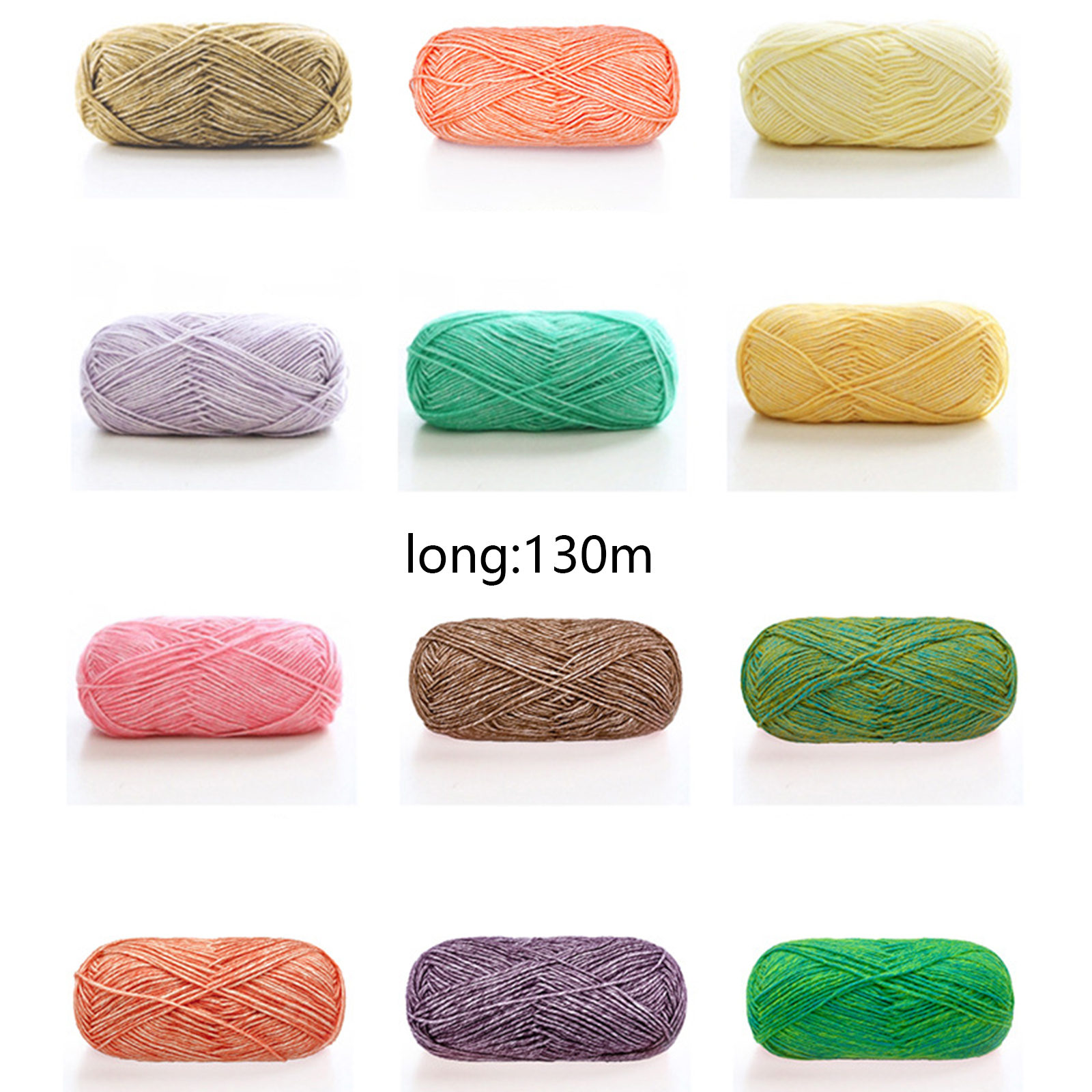 Изображение Blend Fabric Super Soft Knitting Yarn Milk White 1.5mm, 1 Roll (Approx 130 M/Roll)